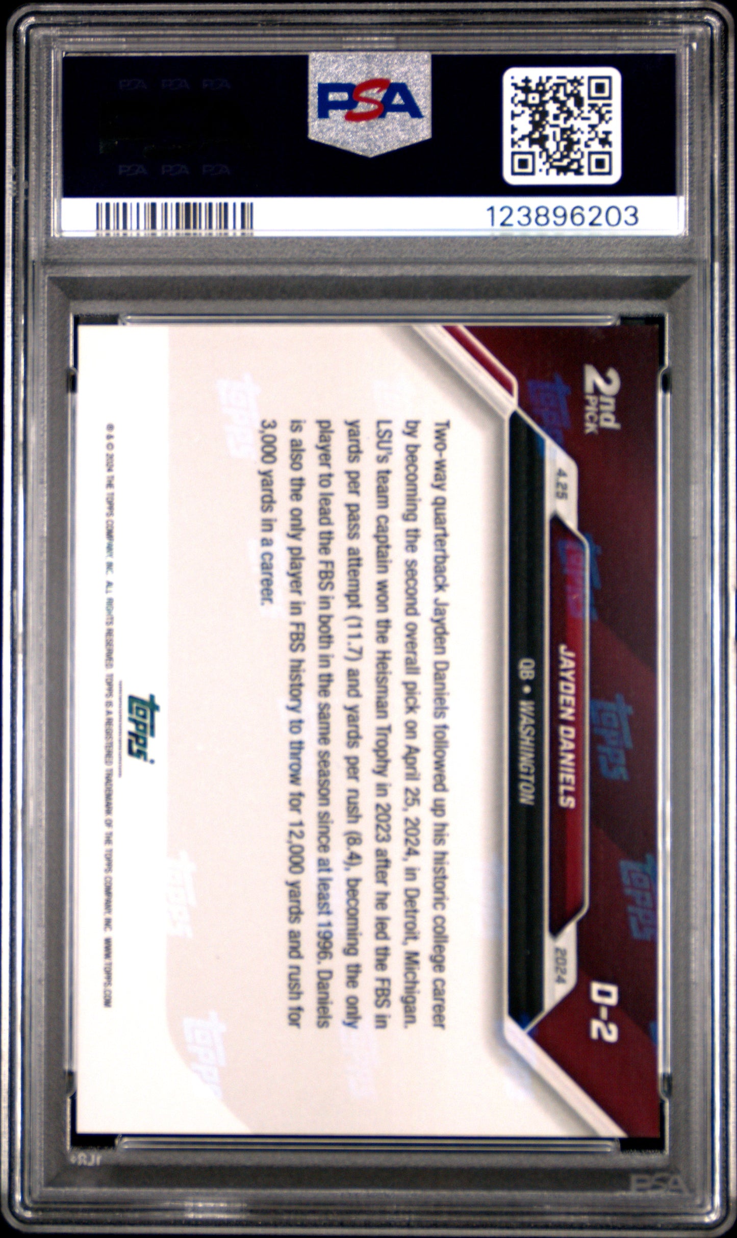 2024 Topps Now Jayden Daniels #D2 PSA 10