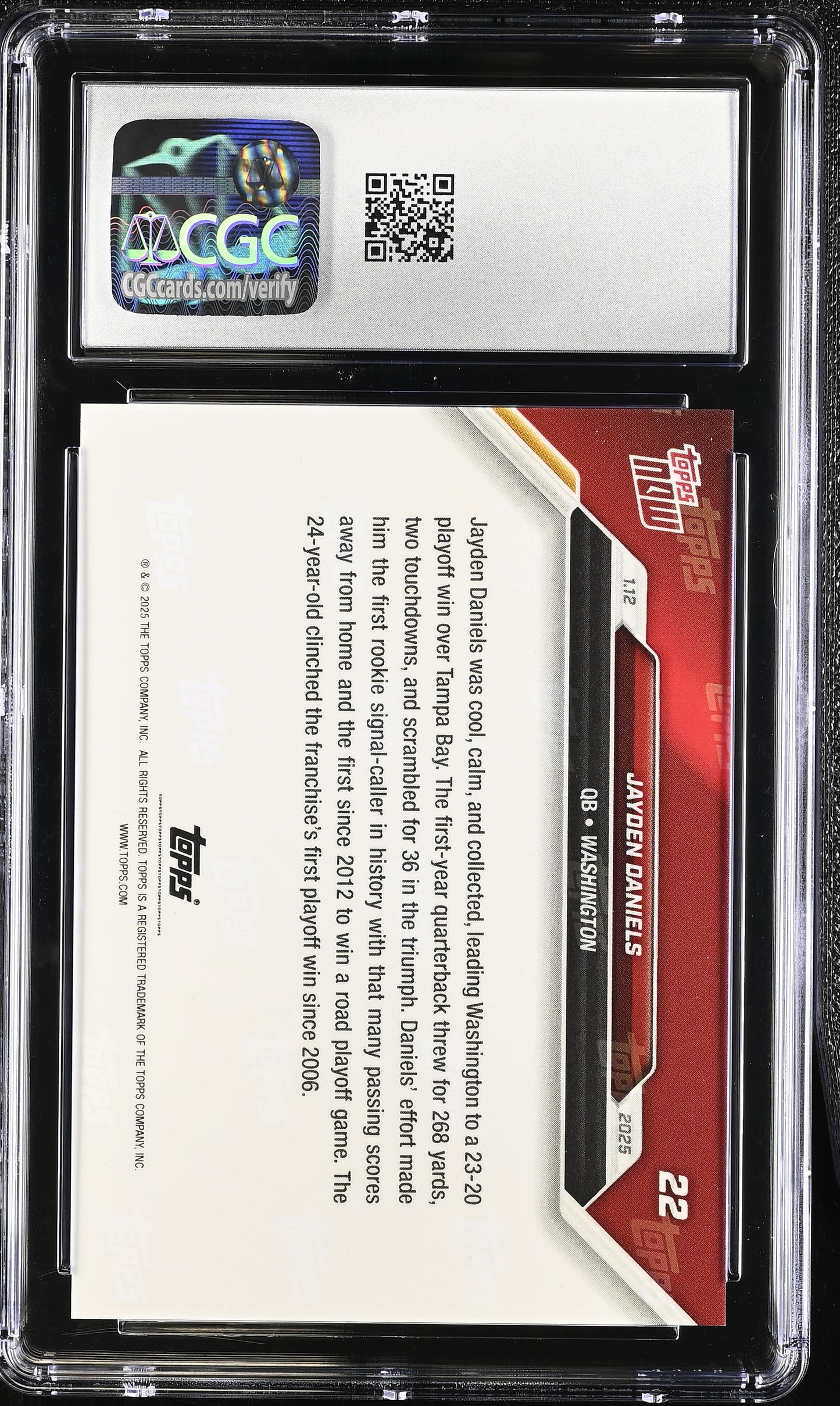 2024 Topps Now Jayden Daniels #22 CGC 10