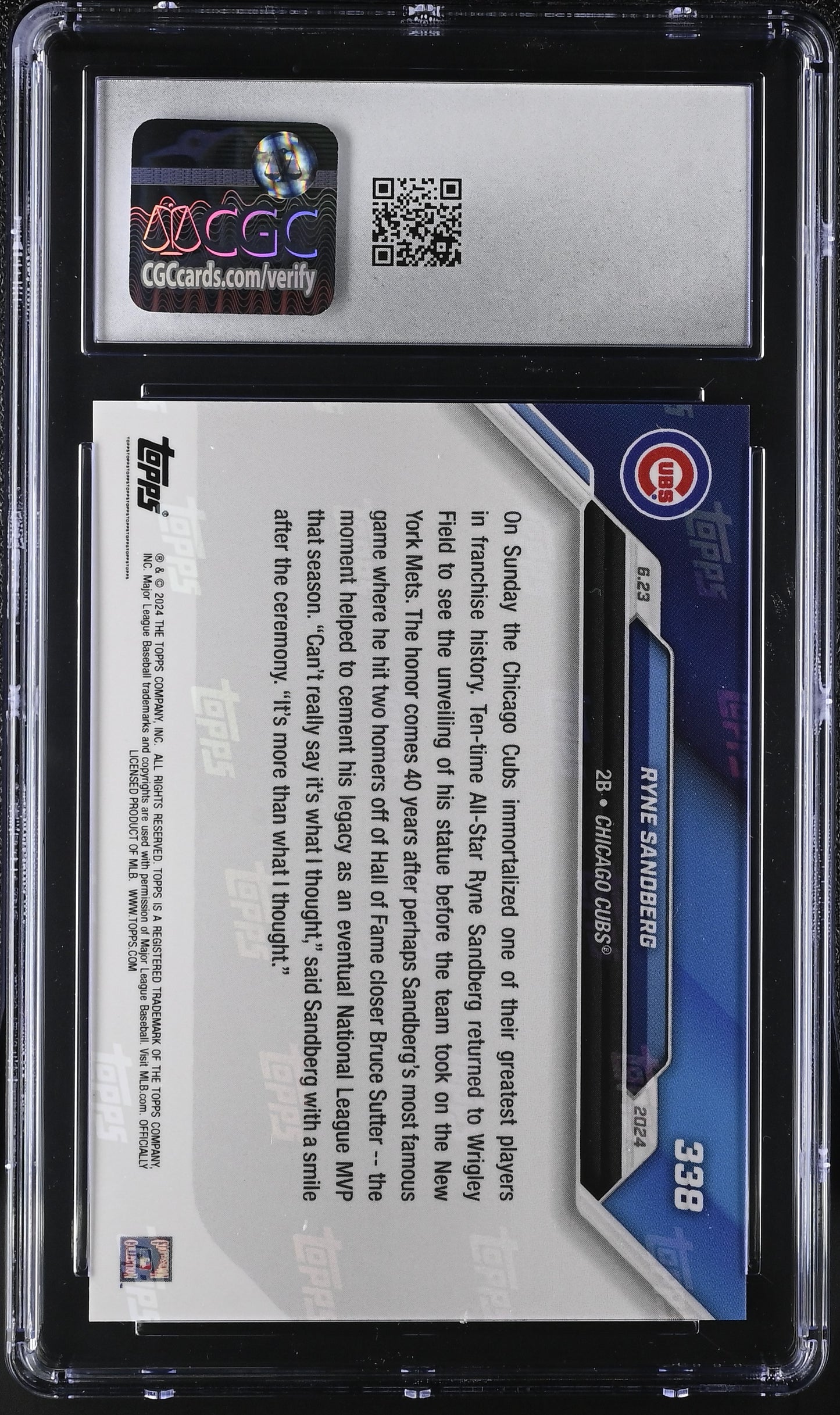 2024 Topps Now Ryne Sandberg #338 CGC 9.5