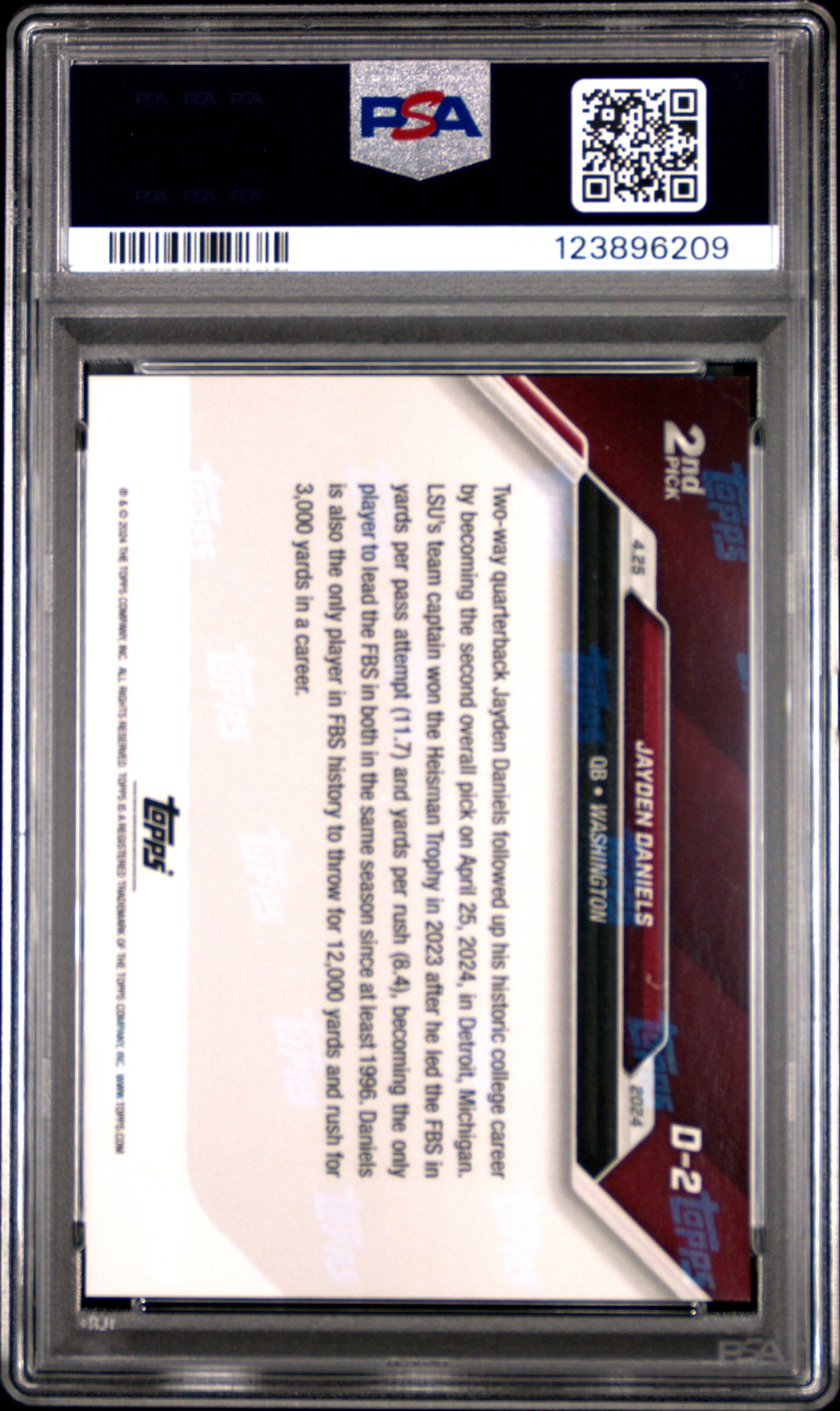 2024 Topps Now Jayden Daniels #D2 PSA 9