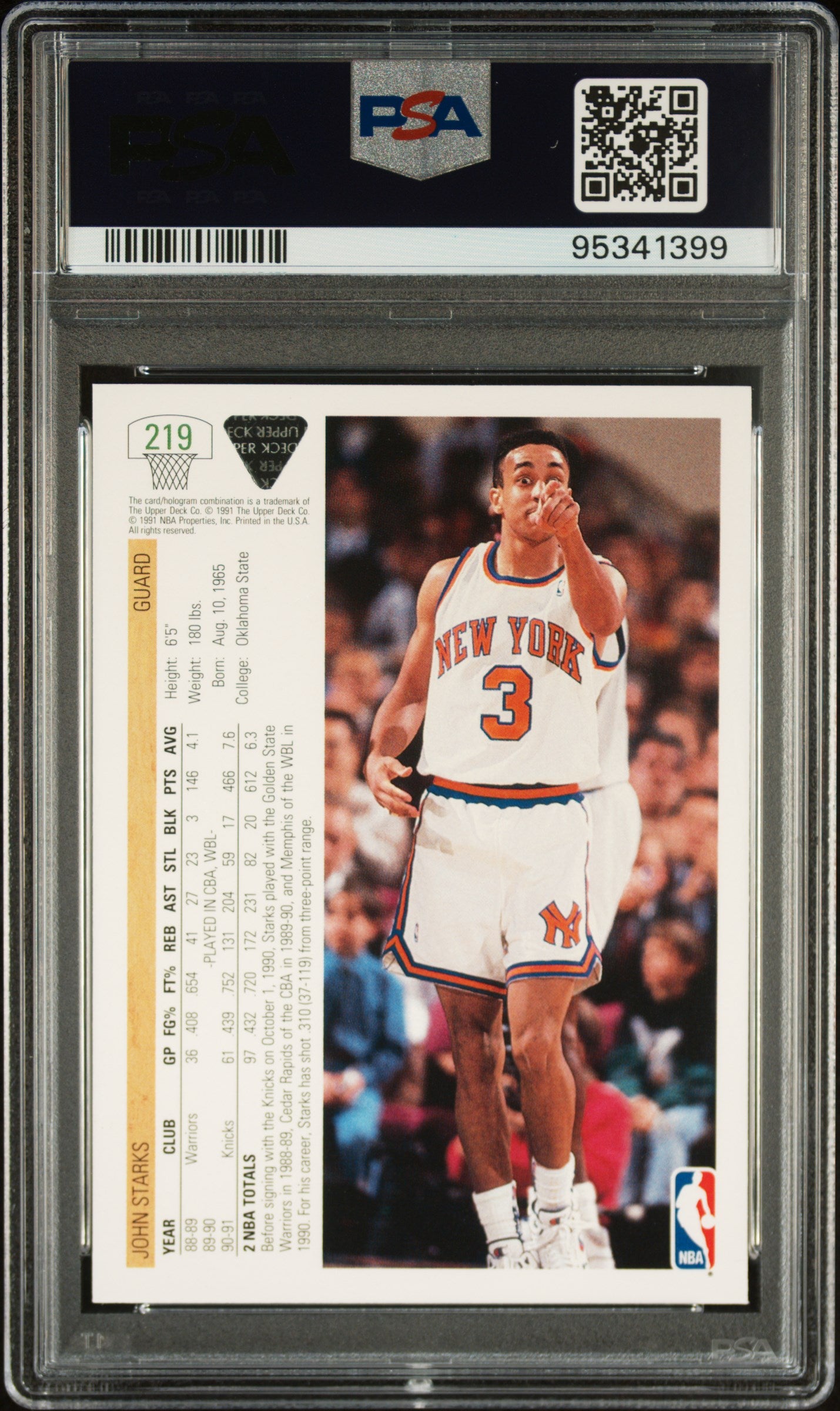 1991 Upper Deck John Starks #219 PSA 9