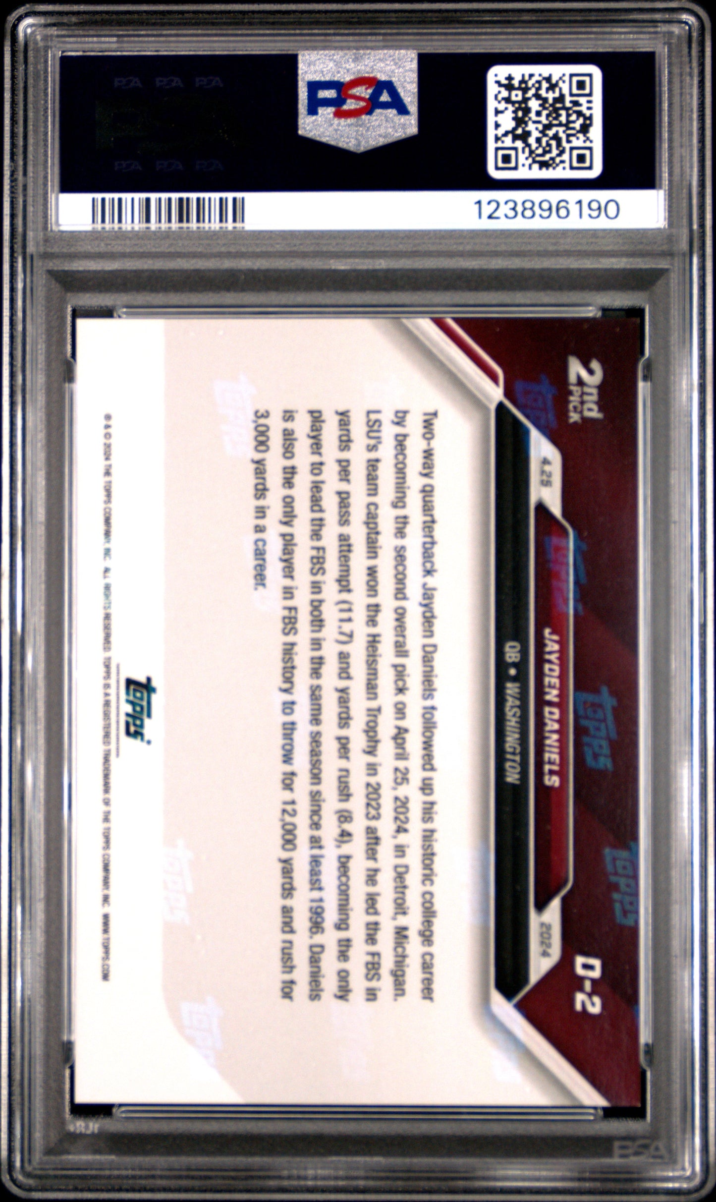 2024 Topps Now Jayden Daniels #D2 PSA 10