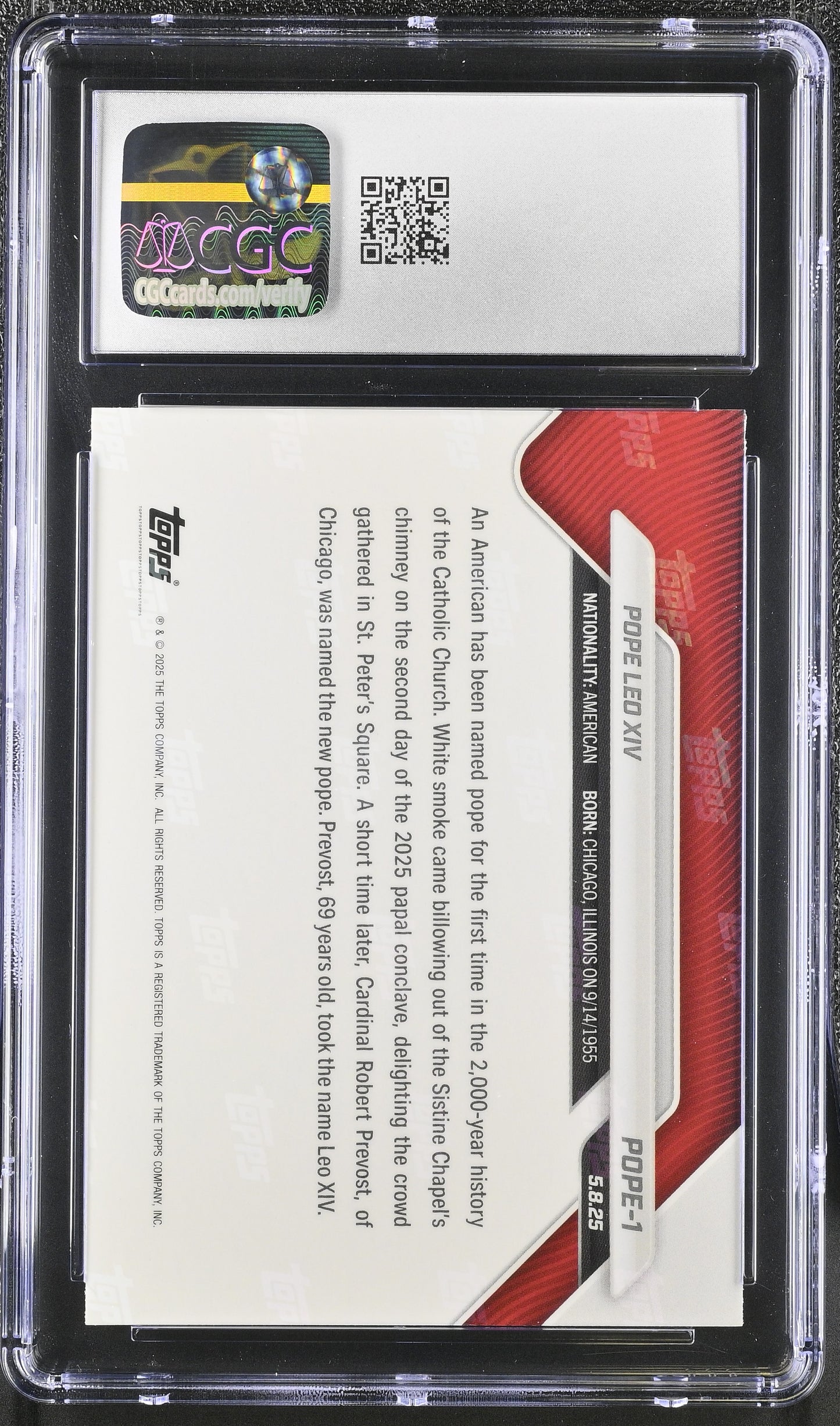 2025 Topps Now #POPE-1 CGC 9