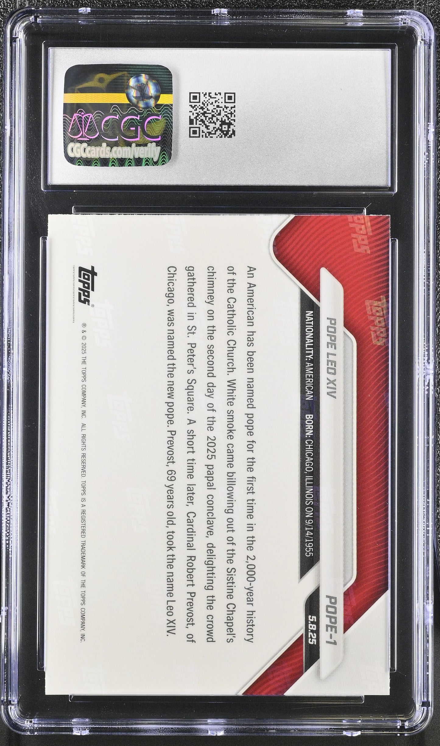 2025 Topps Now #POPE-1 CGC 9