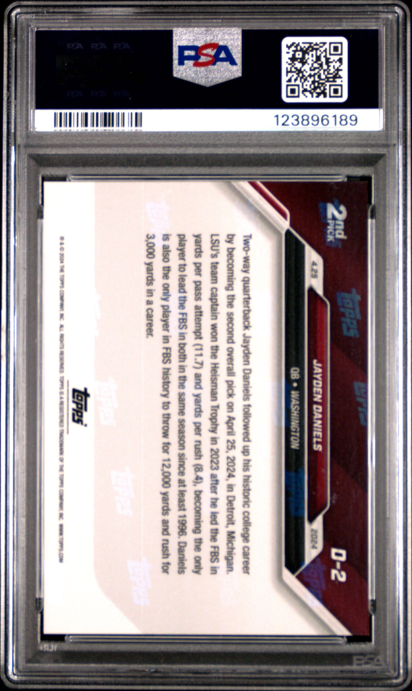 2024 Topps Now Jayden Daniels #D2 PSA 9