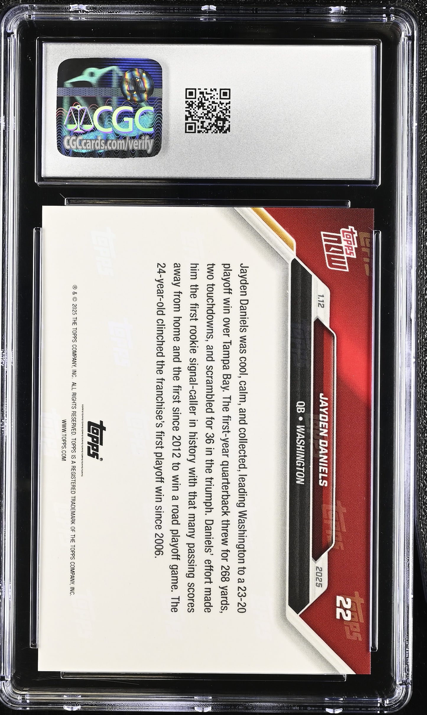 2024 Topps Now Jayden Daniels #22 CGC 10