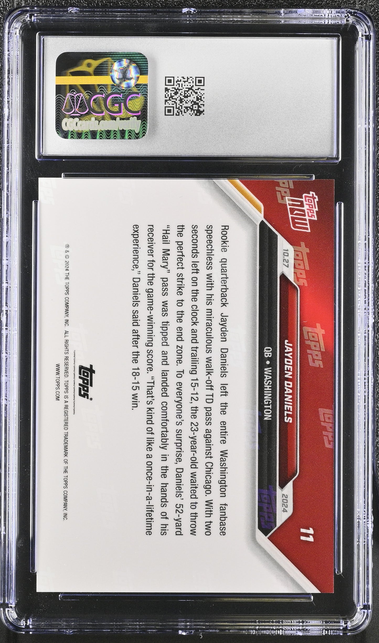 2024 Topps Now Jayden Daniels #11 CGC 10