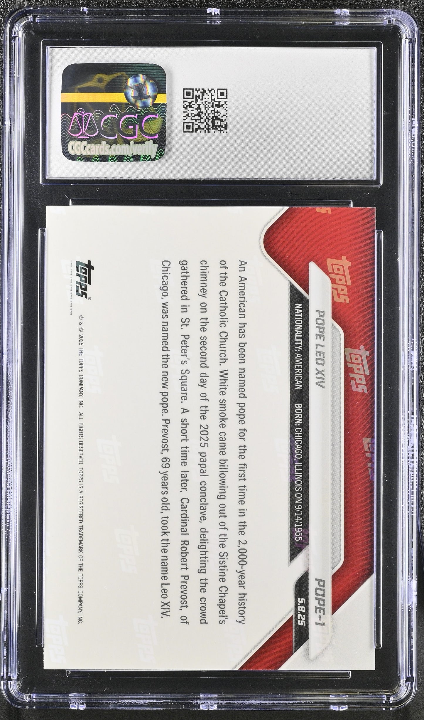 2025 Topps Now #POPE-1 CGC 9