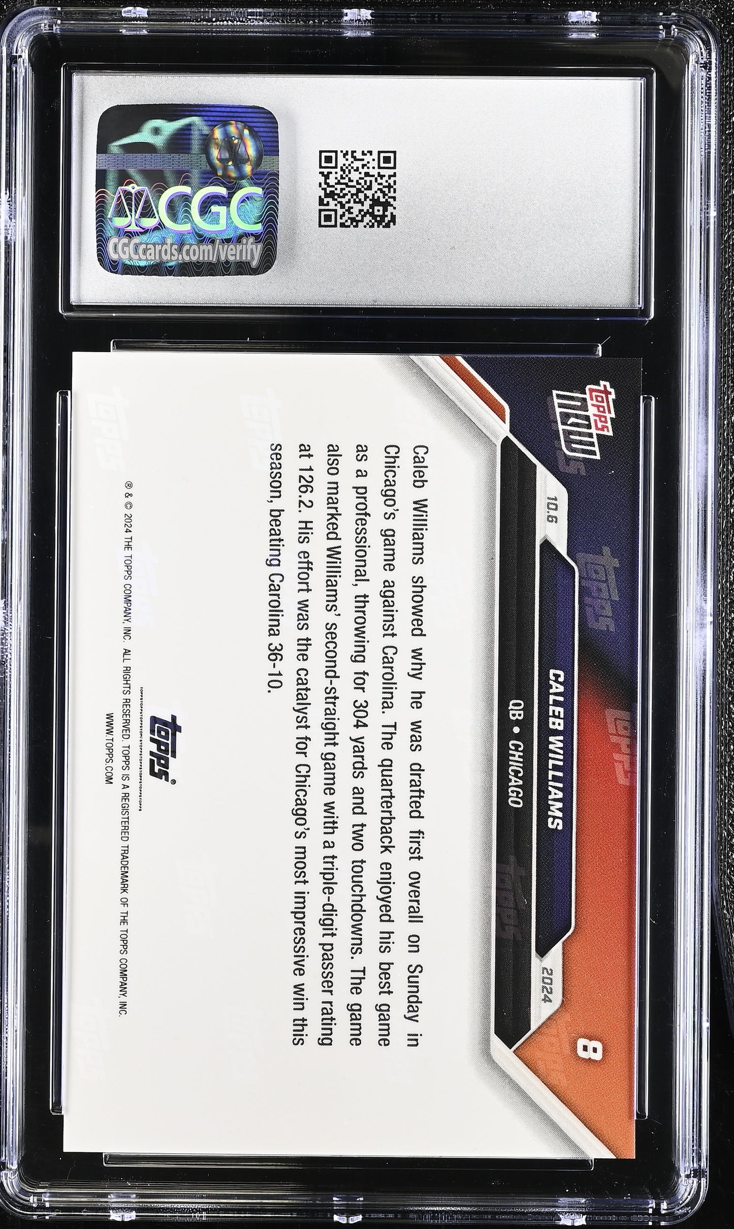 2024 Topps Now Caleb Williams #8 CGC 9
