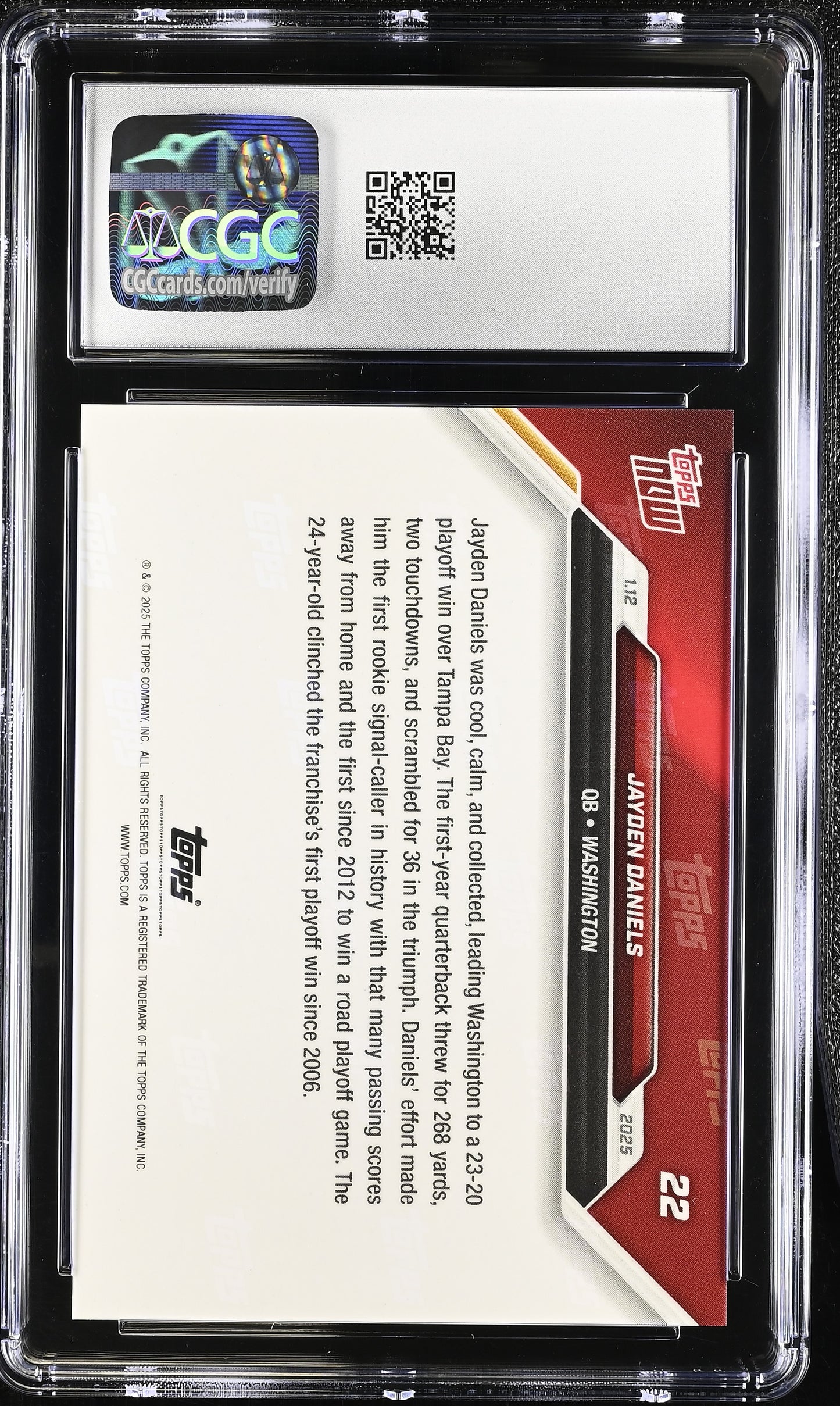 2024 Topps Now Jayden Daniels #22 CGC 10