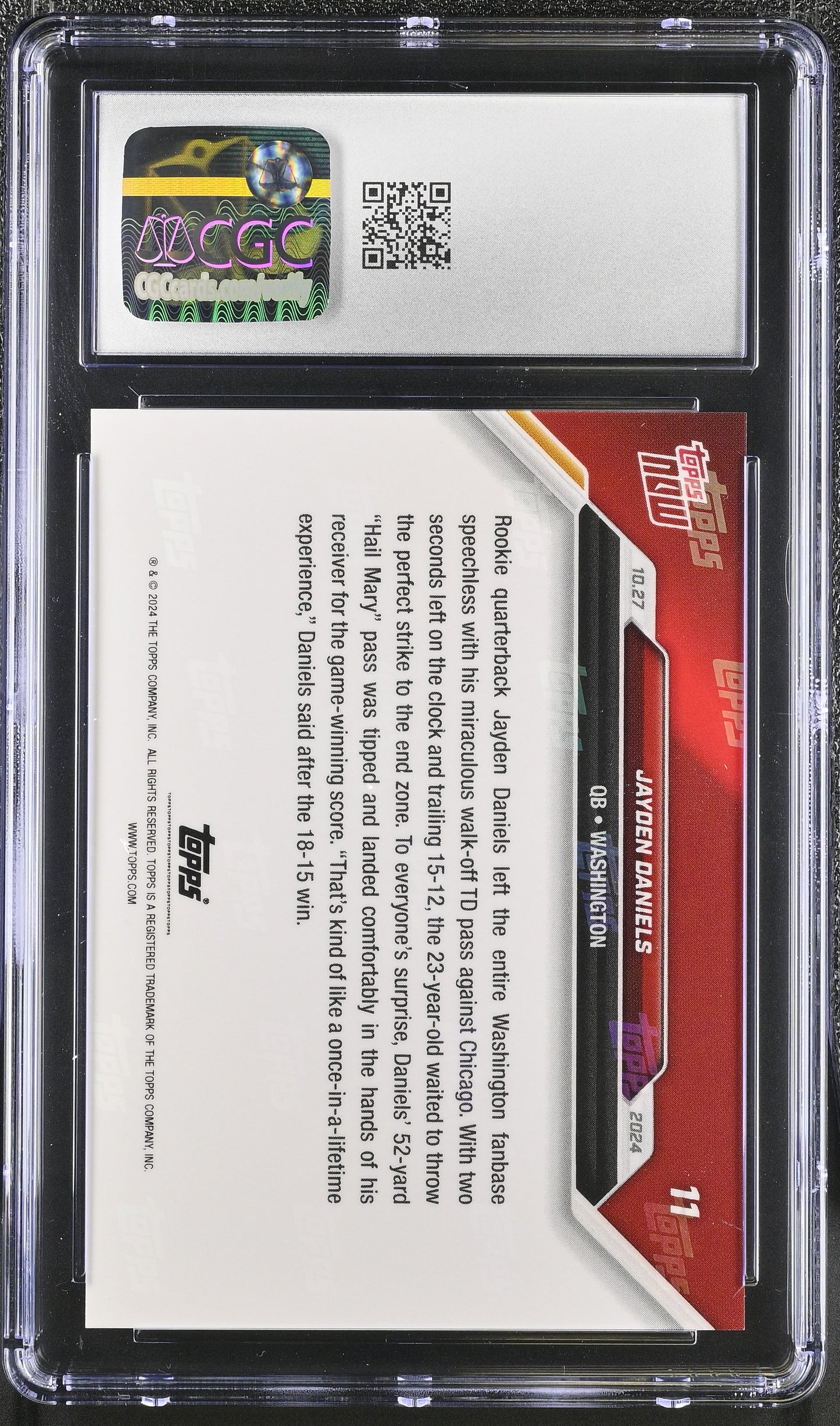 2024 Topps Now Jayden Daniels #11 CGC 9