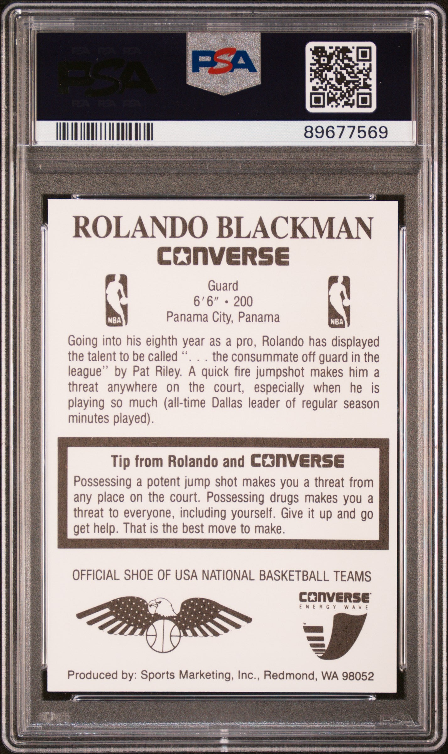 1989 Converse Rolando Blackman PSA 9