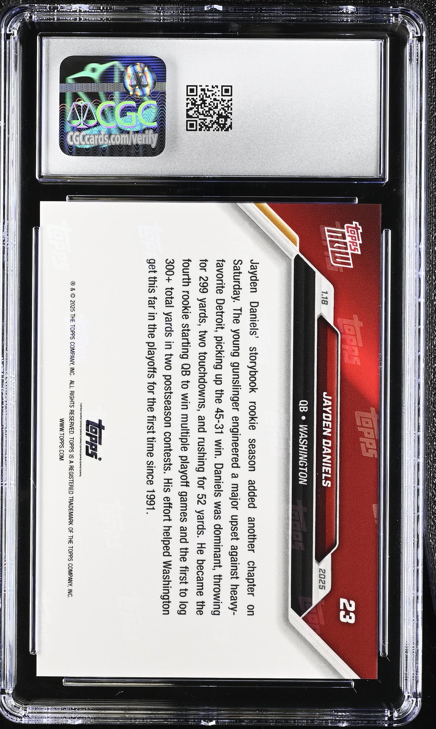 2025 Topps Now Jayden Daniels #23 CGC 10