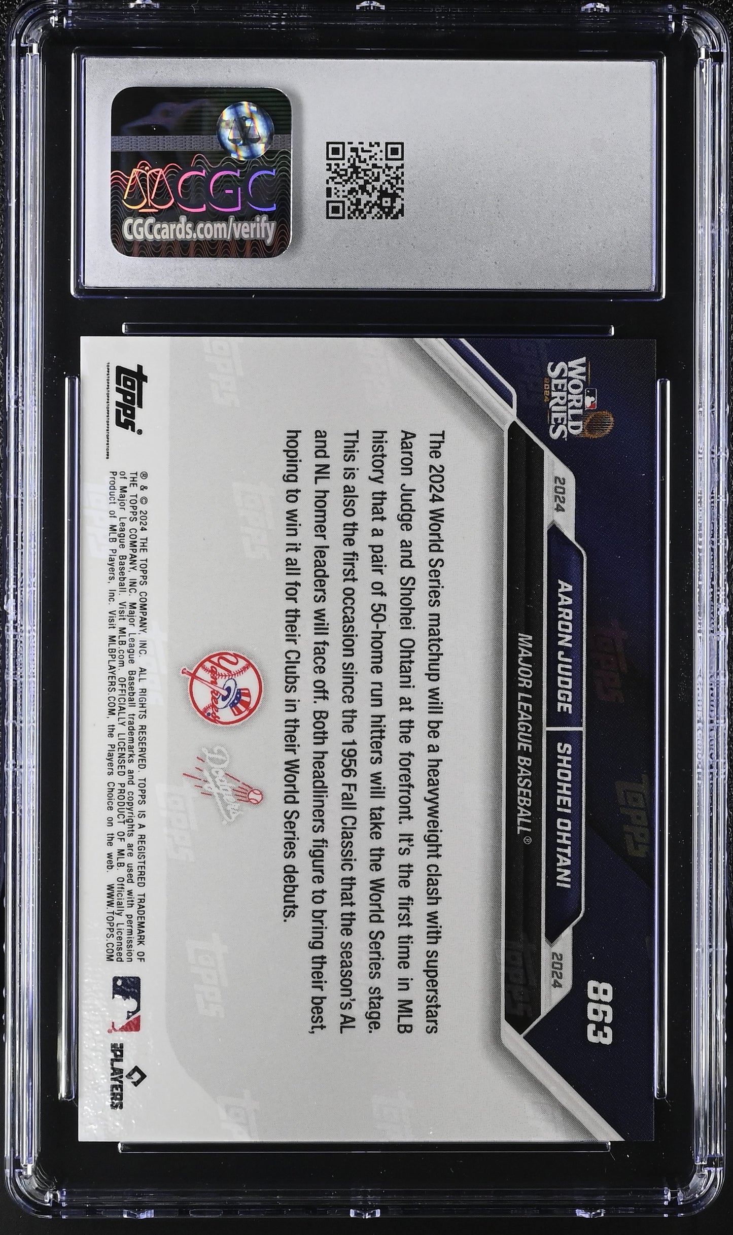 2024 Topps Now Aaron Judge/Shohei Ohtani #863 CGC 10