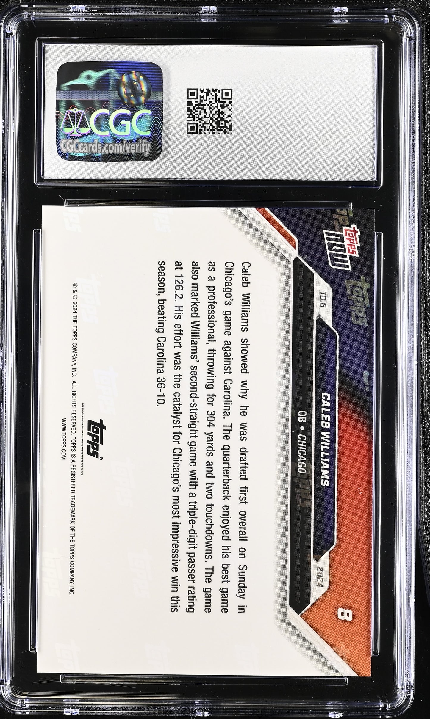 2024 Topps Now Caleb Williams #8 CGC 9