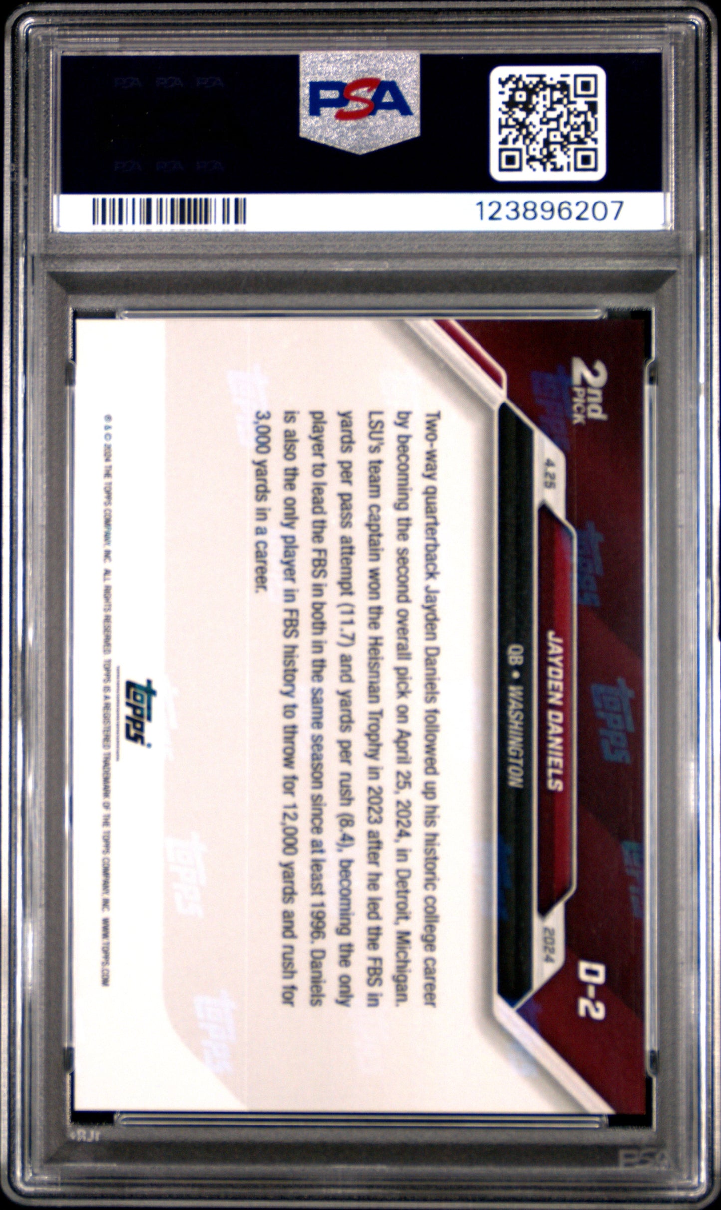 2024 Topps Now Jayden Daniels #D2 PSA 9