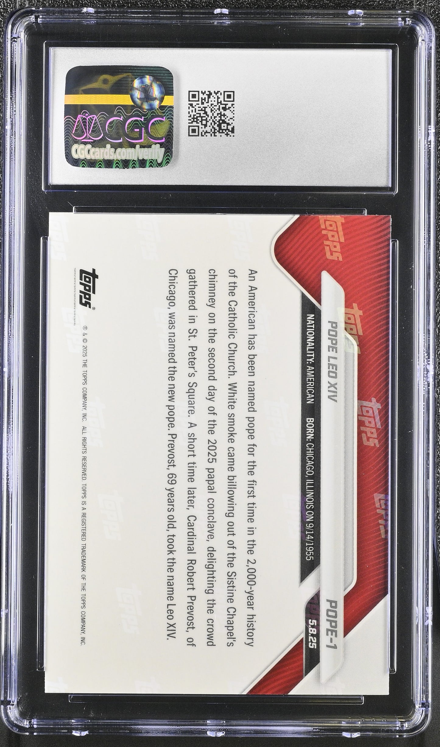 2025 Topps Now #POPE-1 CGC 9