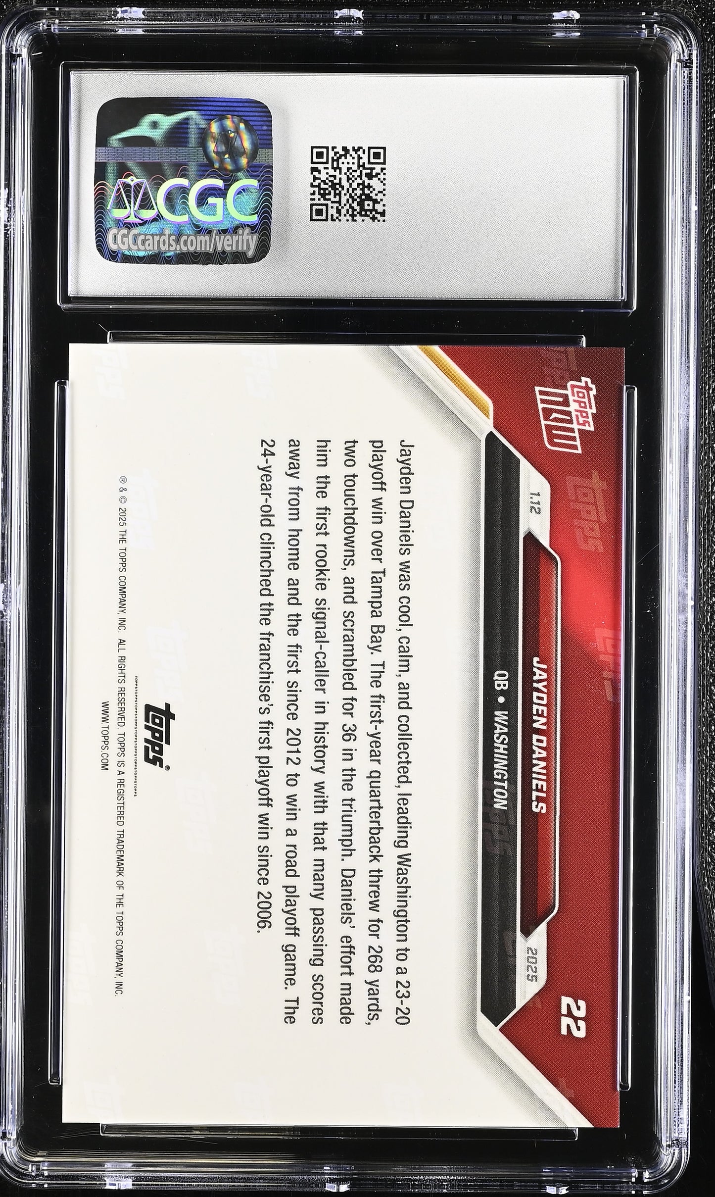 2024 Topps Now Jayden Daniels #22 CGC 10
