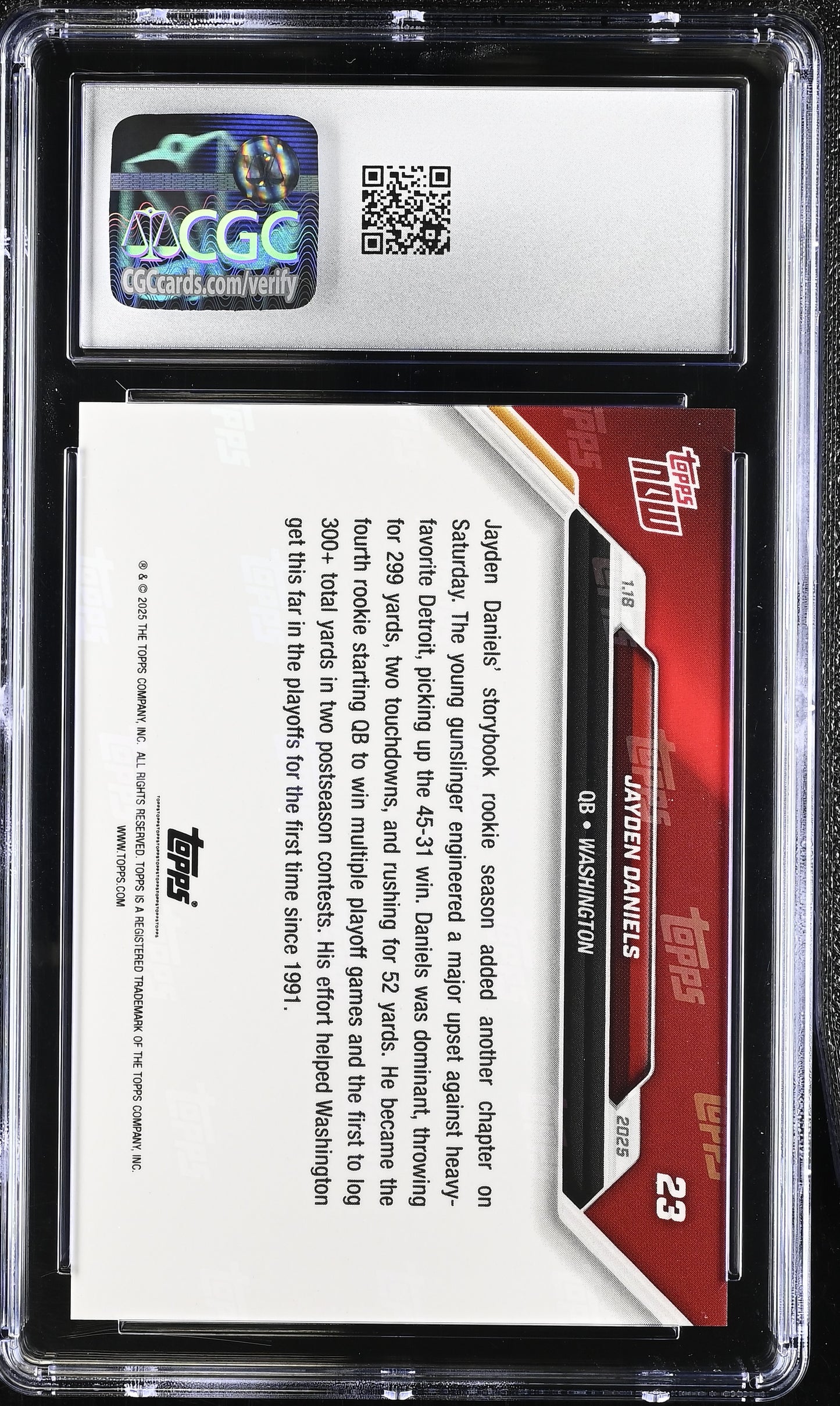 2025 Topps Now Jayden Daniels #23 CGC 10