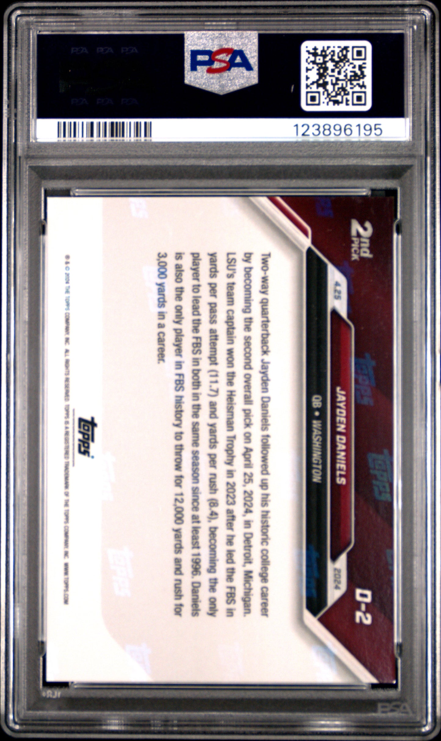 2024 Topps Now Jayden Daniels #D2 PSA 10