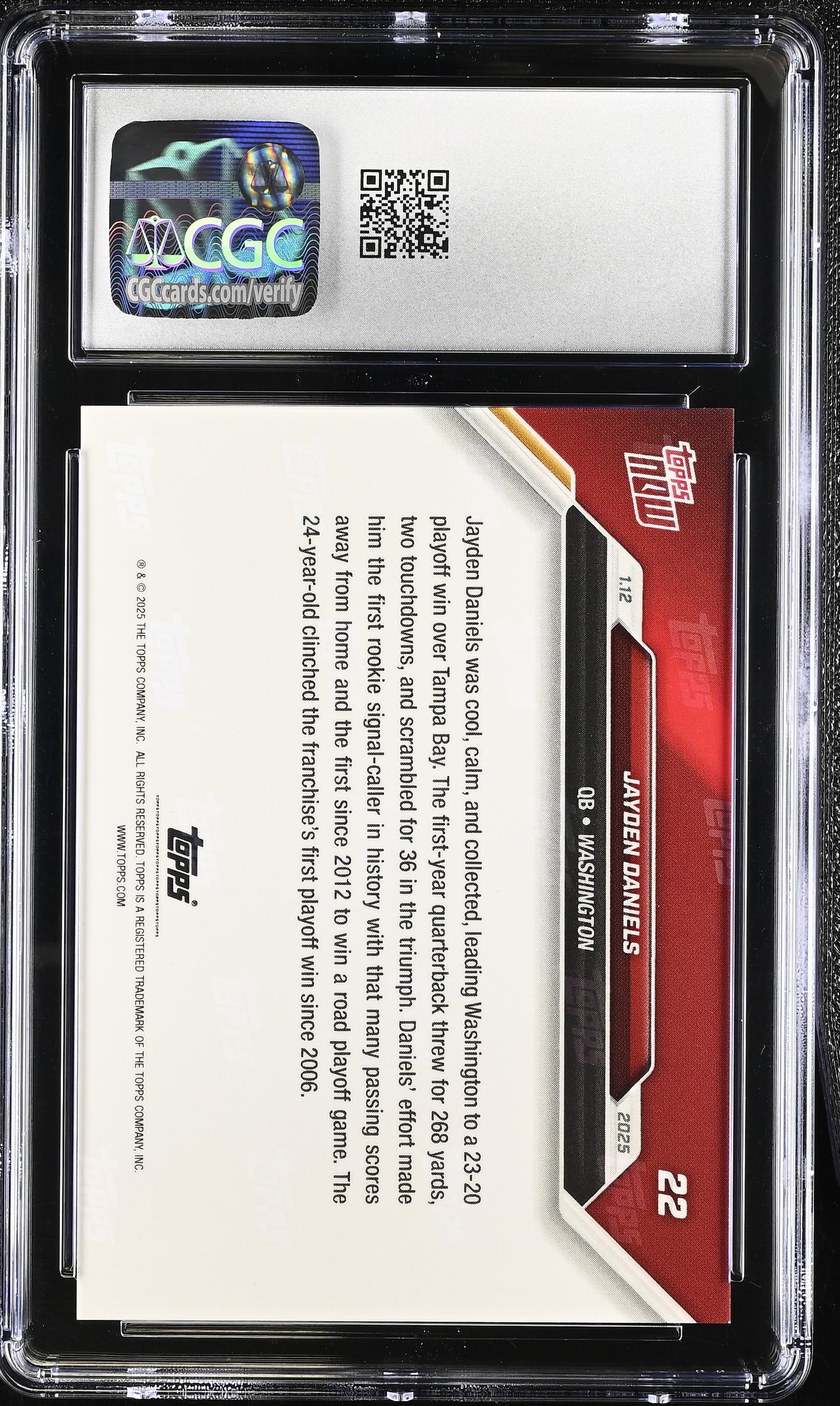 2024 Topps Now Jayden Daniels #22 CGC 9.5