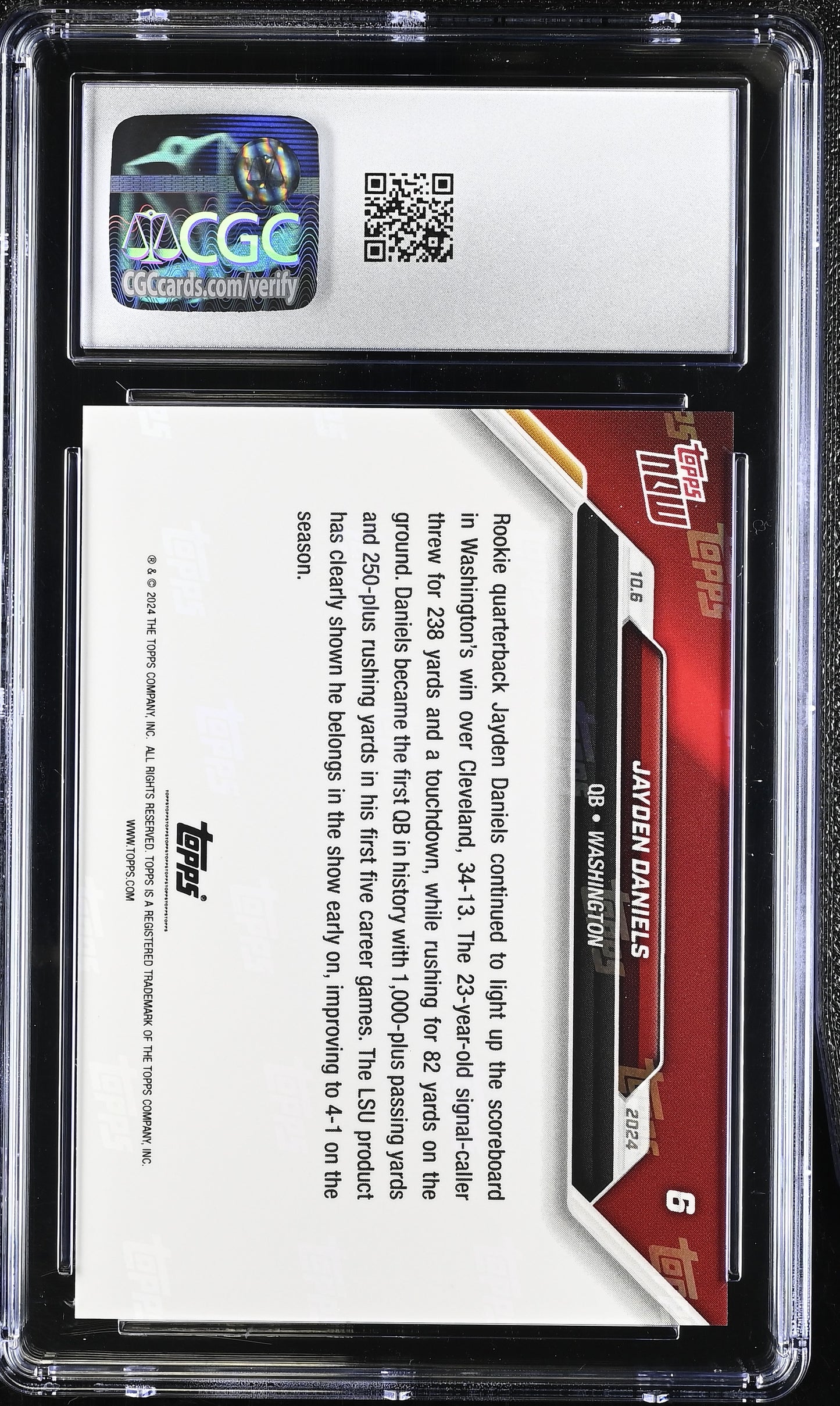 2024 Topps Now Jayden Daniels #6 CGC 10