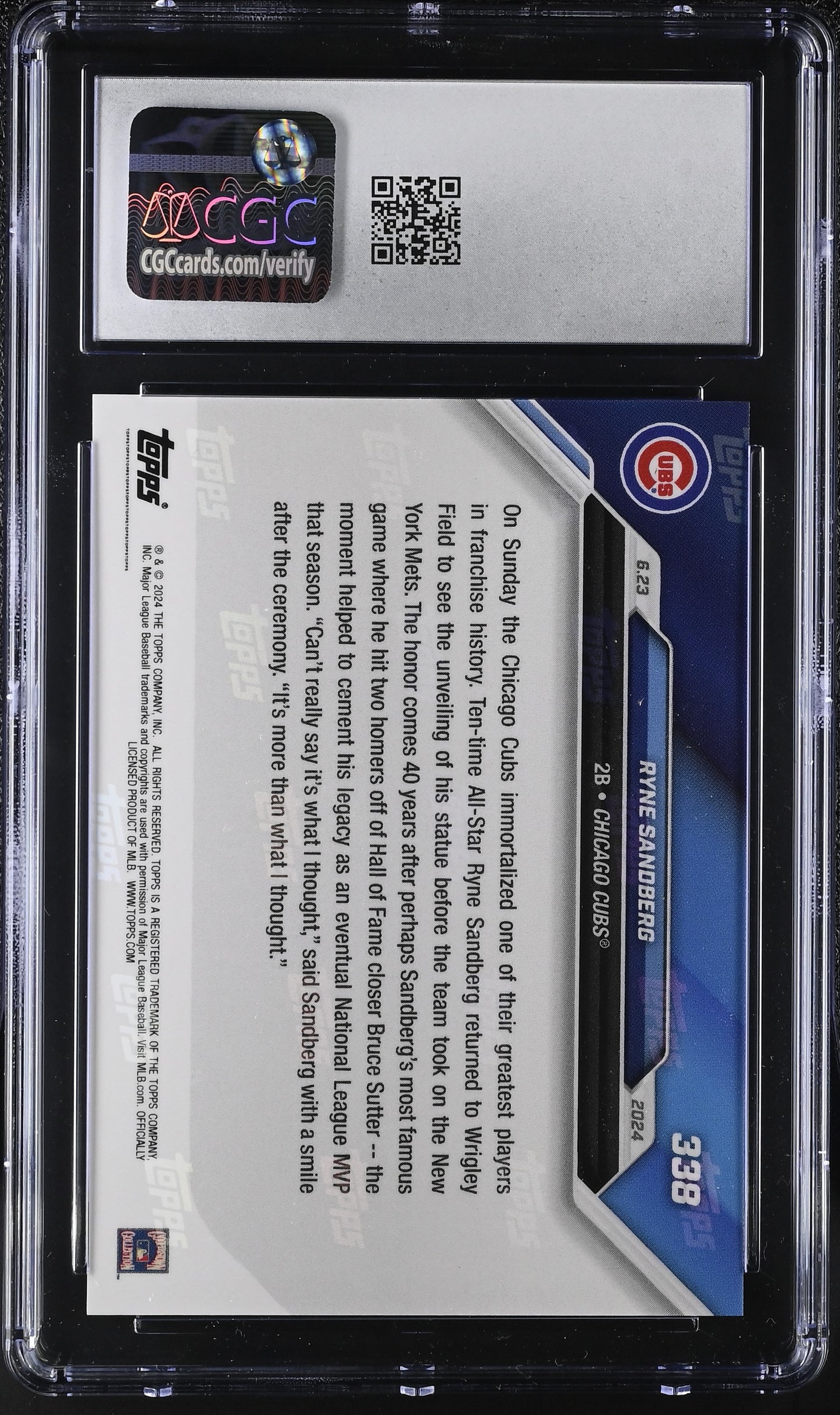 2024 Topps Now Ryne Sandberg #338 CGC 9.5