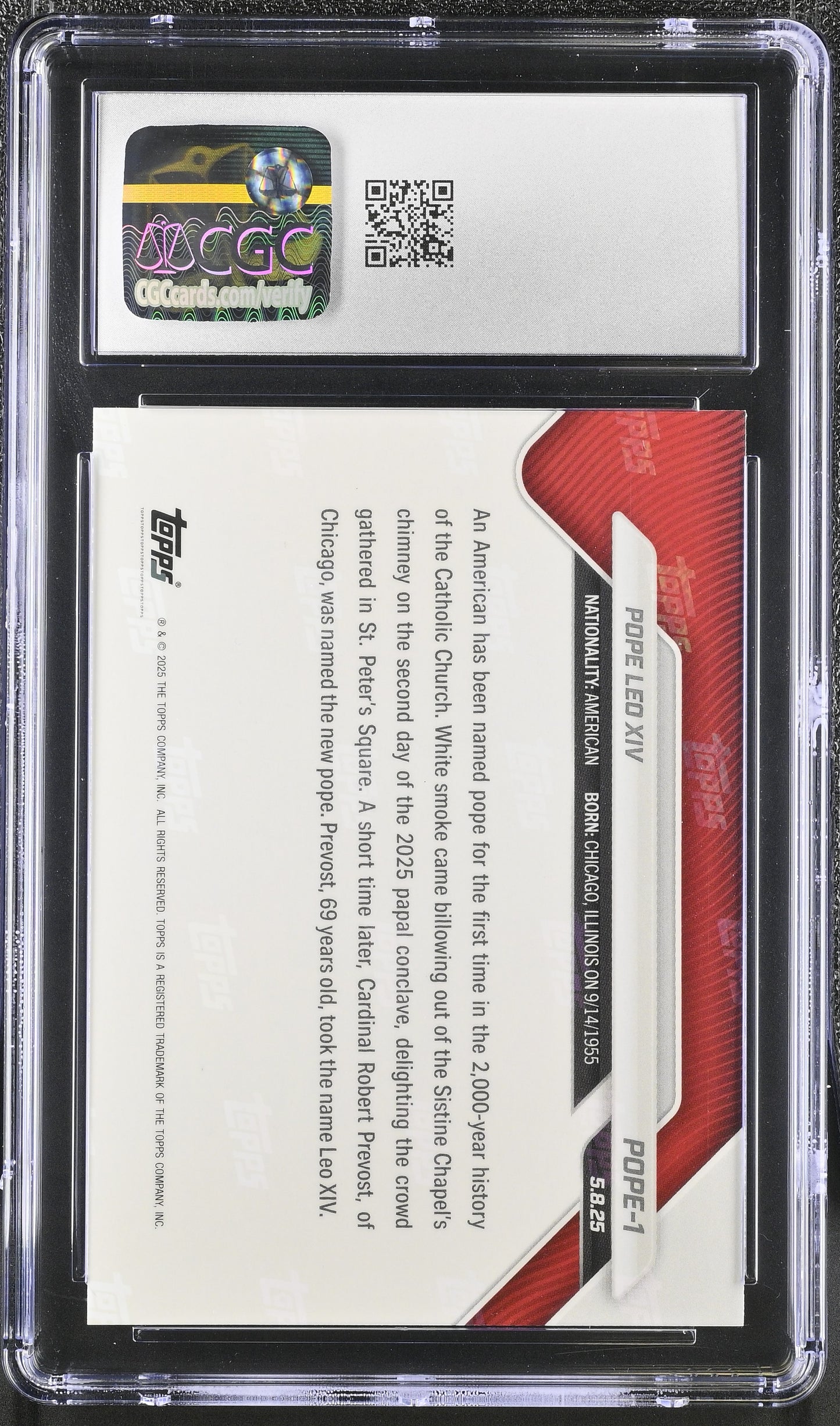 2025 Topps Now #POPE-1 CGC 9