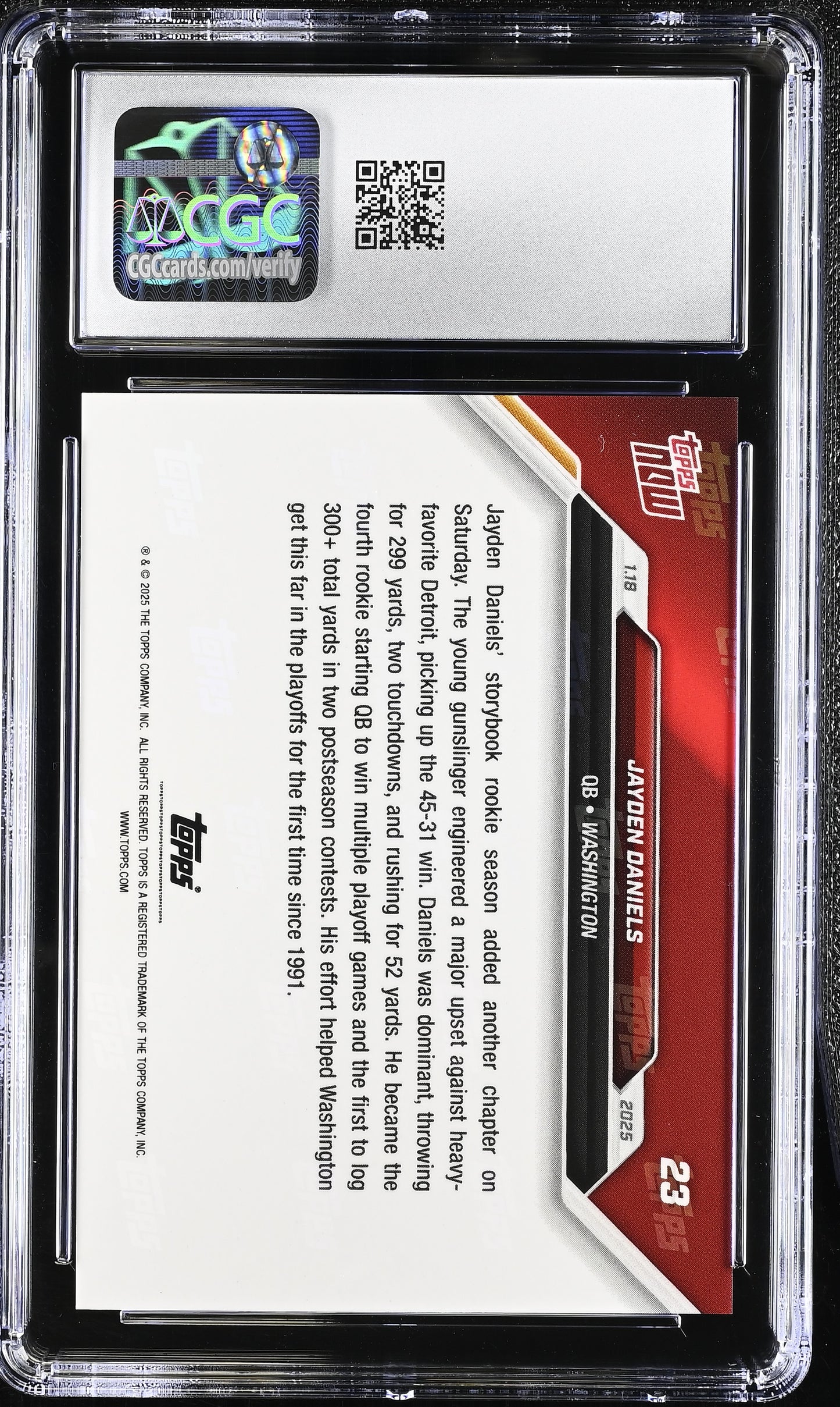 2025 Topps Now Jayden Daniels #23 CGC 10