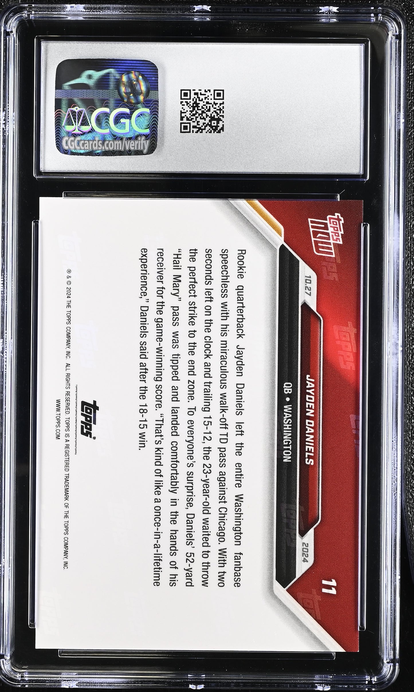 2024 Topps Now Jayden Daniels #11 CGC 10