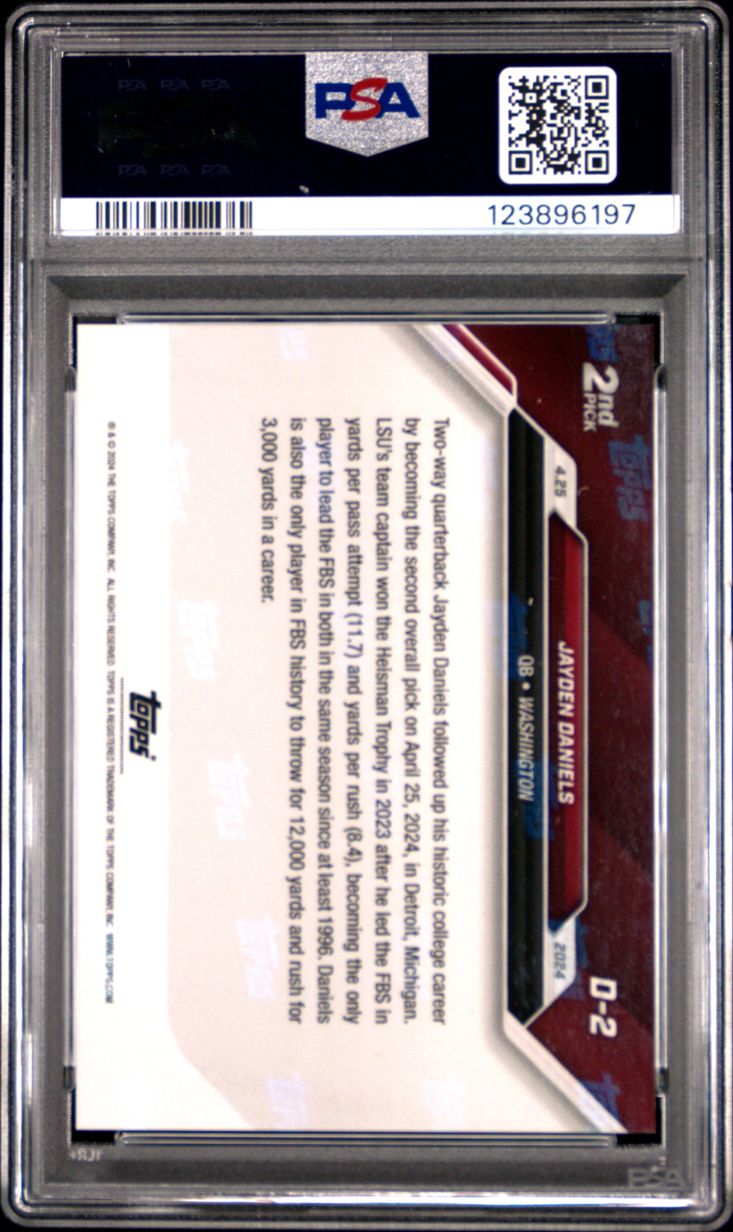 2024 Topps Now Jayden Daniels #D2 PSA 9