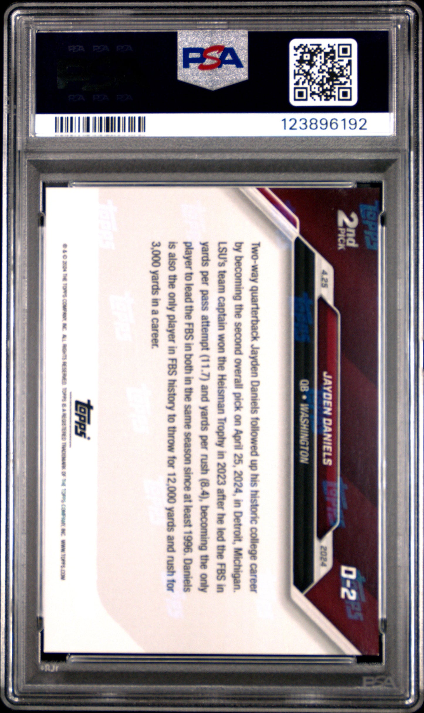 2024 Topps Now Jayden Daniels #D2 PSA 10