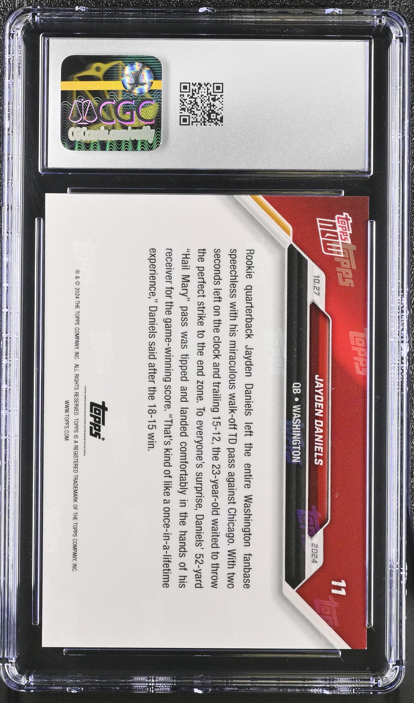 2024 Topps Now Jayden Daniels #11 CGC 9.5