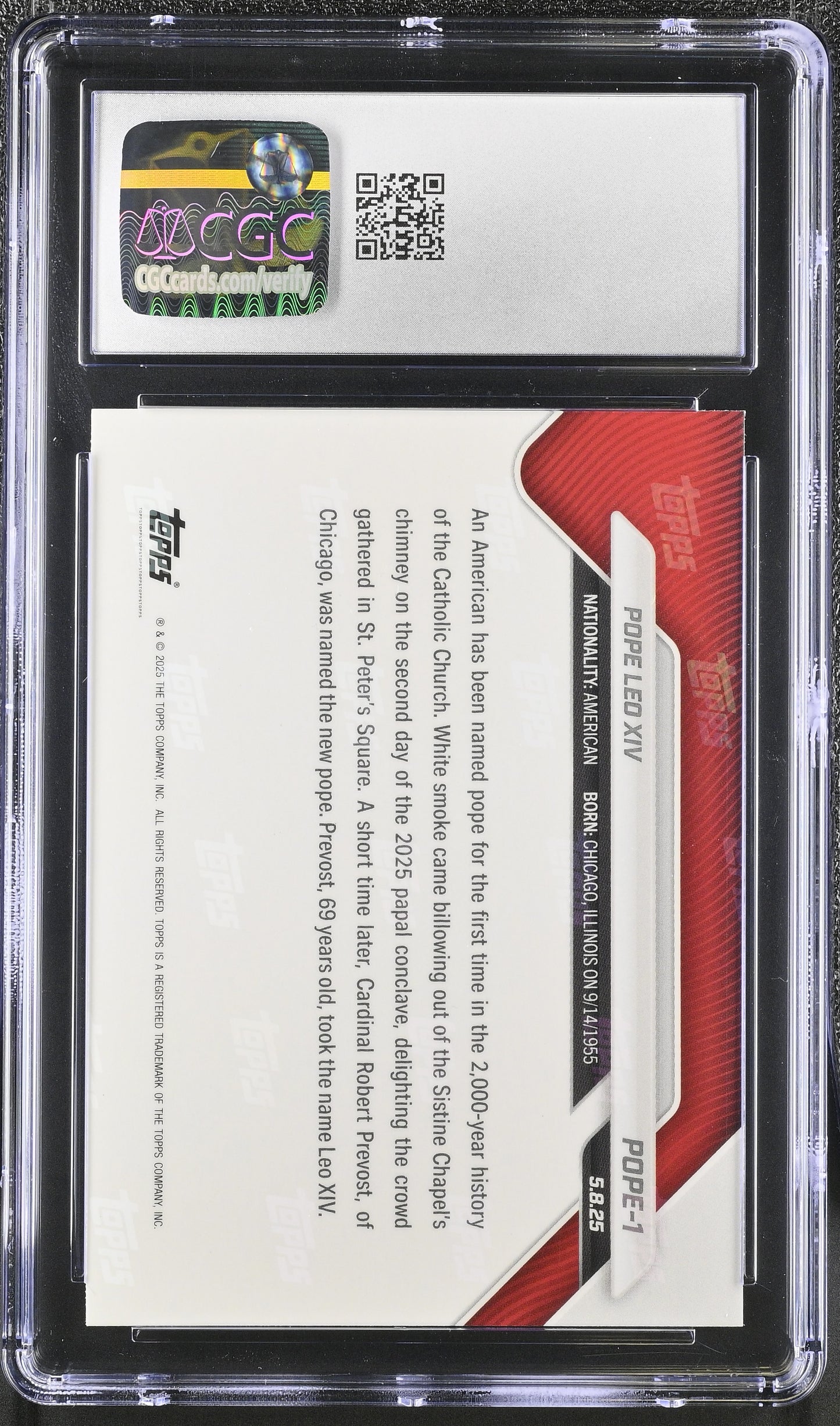 2025 Topps Now #POPE-1 CGC 10