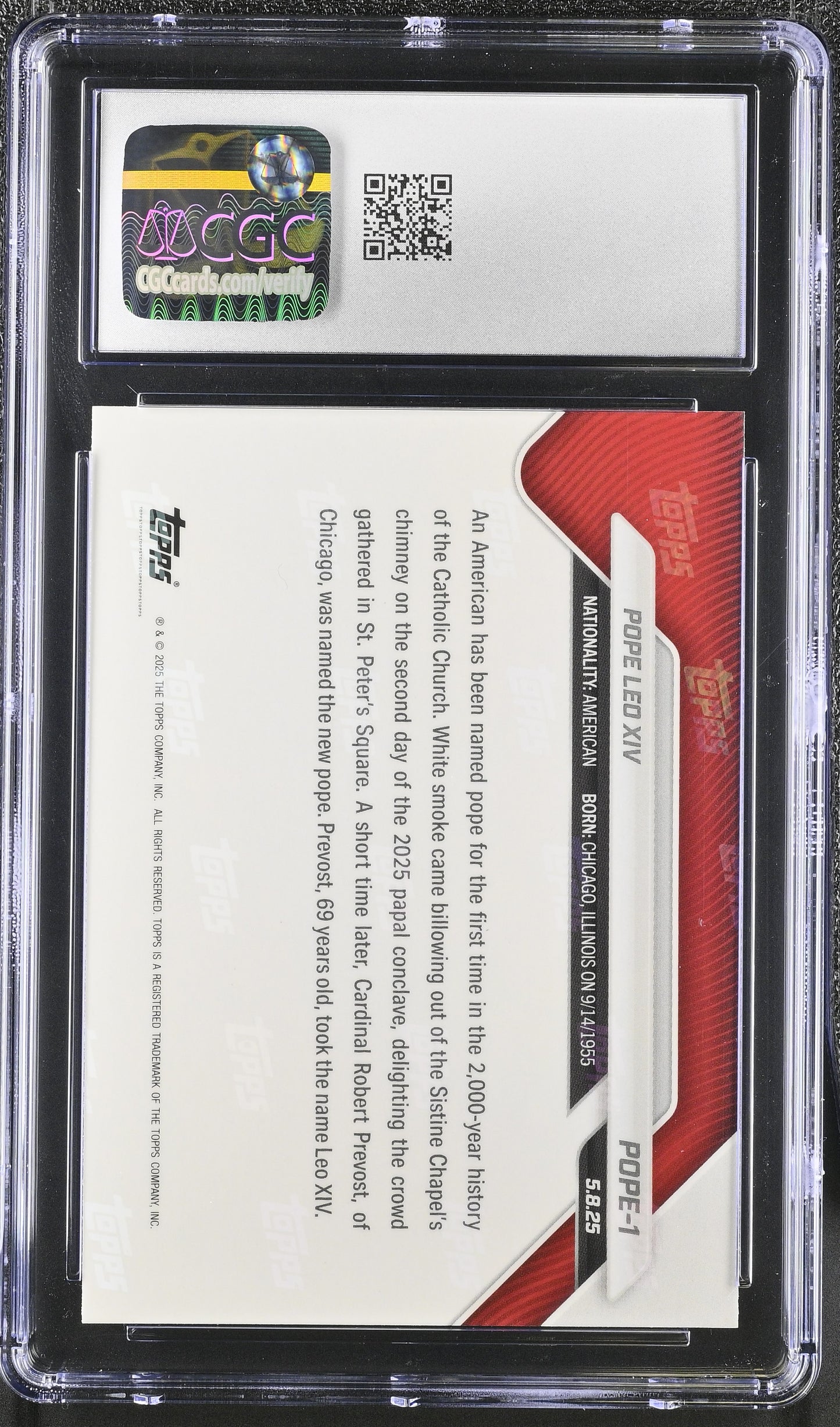 2025 Topps Now #POPE-1 CGC 9
