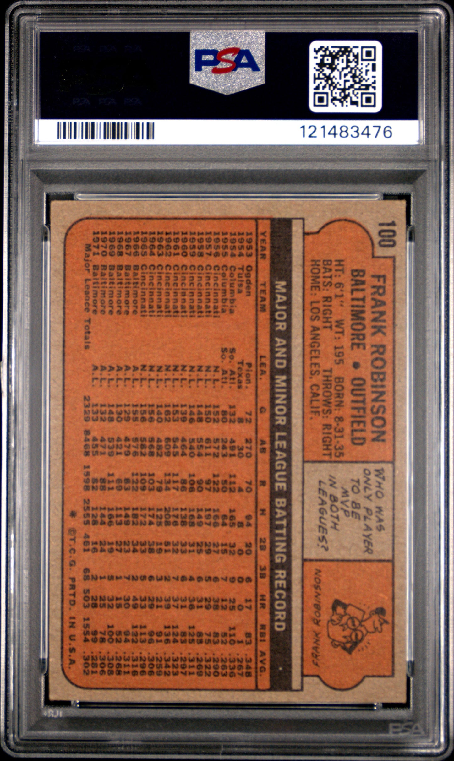 1972 Topps Frank Robinson #100 PSA 5