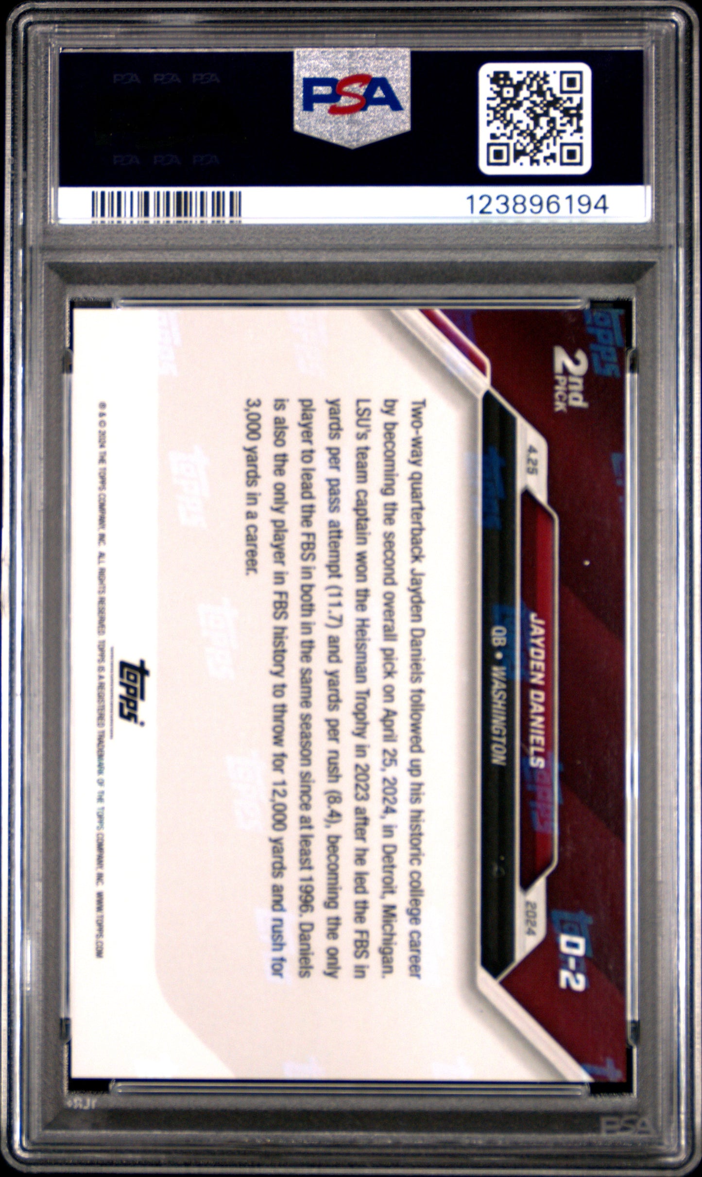 2024 Topps Now Jayden Daniels #D2 PSA 10