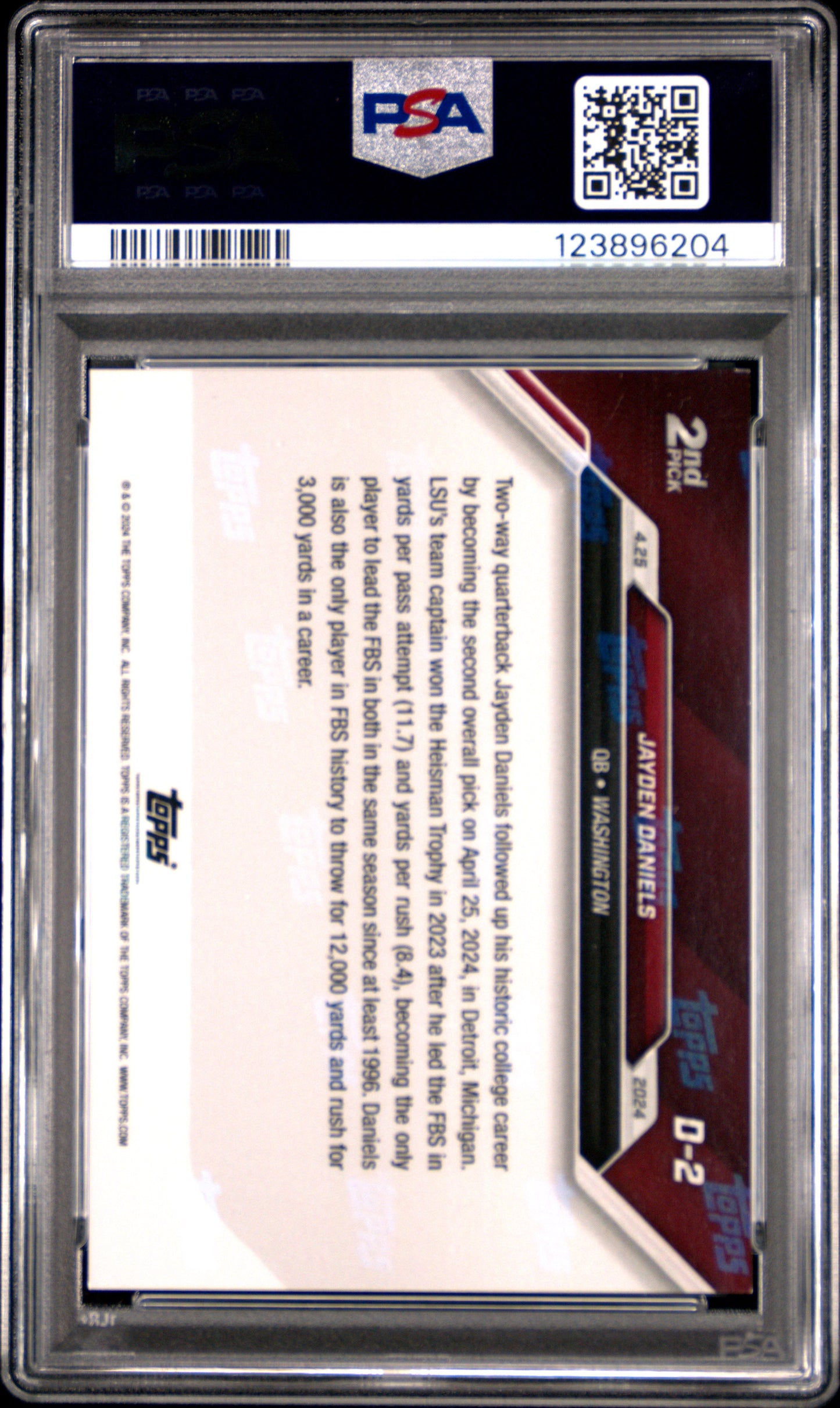 2024 Topps Now Jayden Daniels #D2 PSA 9