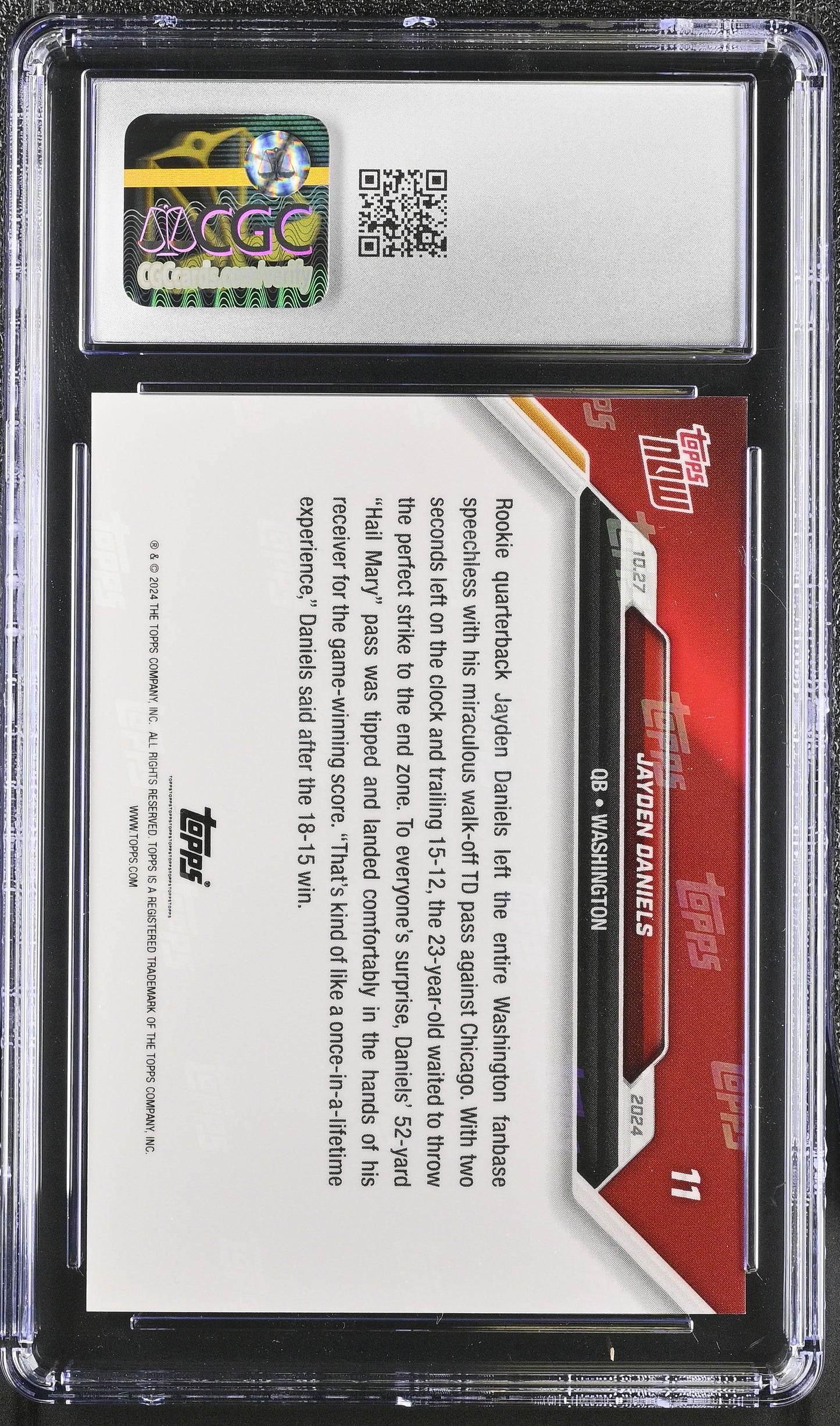 2024 Topps Now Jayden Daniels #11 CGC 9