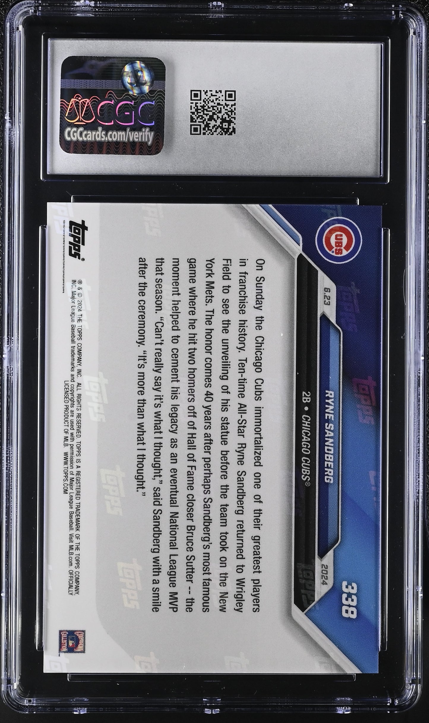 2024 Topps Now Ryne Sandberg #338 CGC 9.5