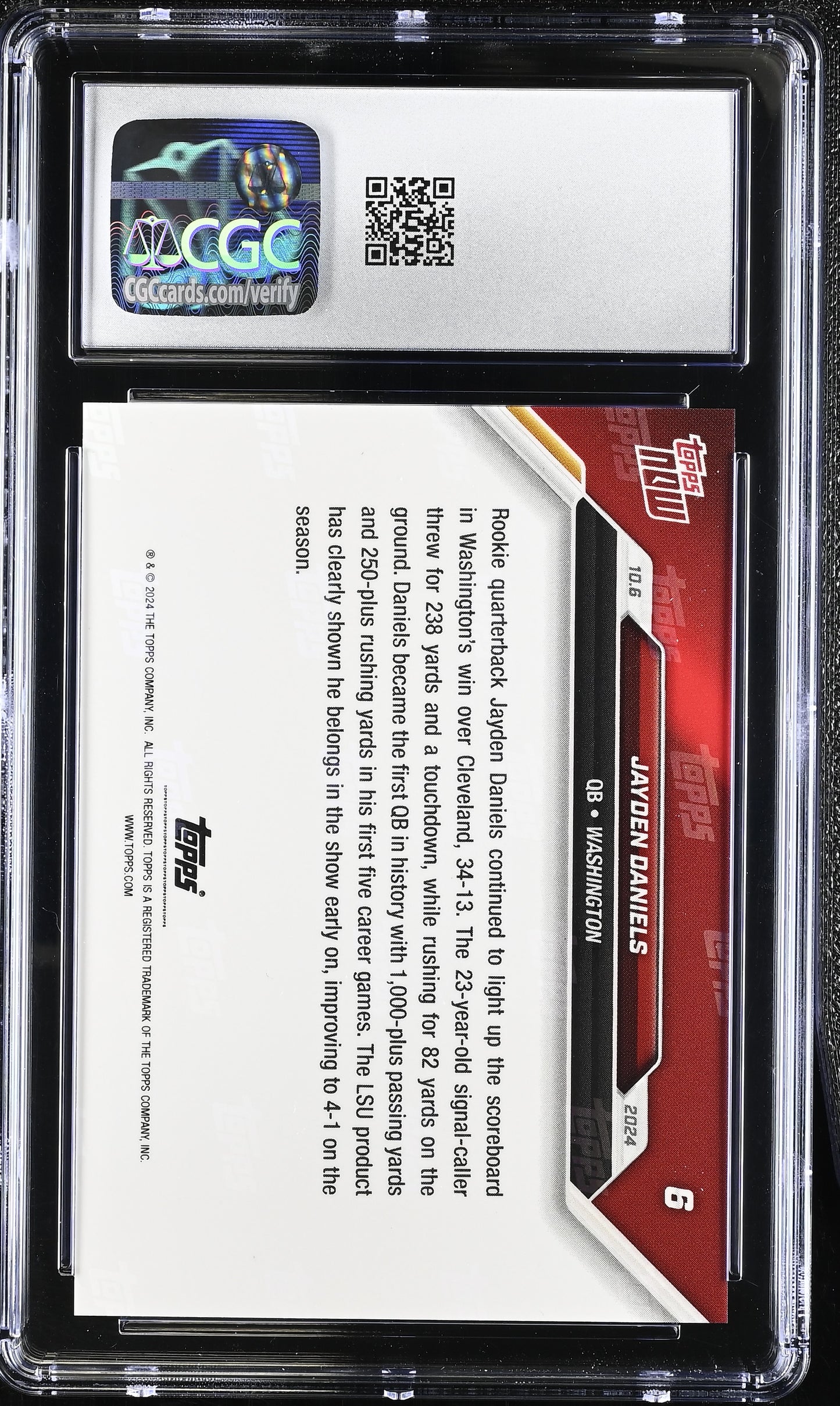 2024 Topps Now Jayden Daniels #6 CGC 9