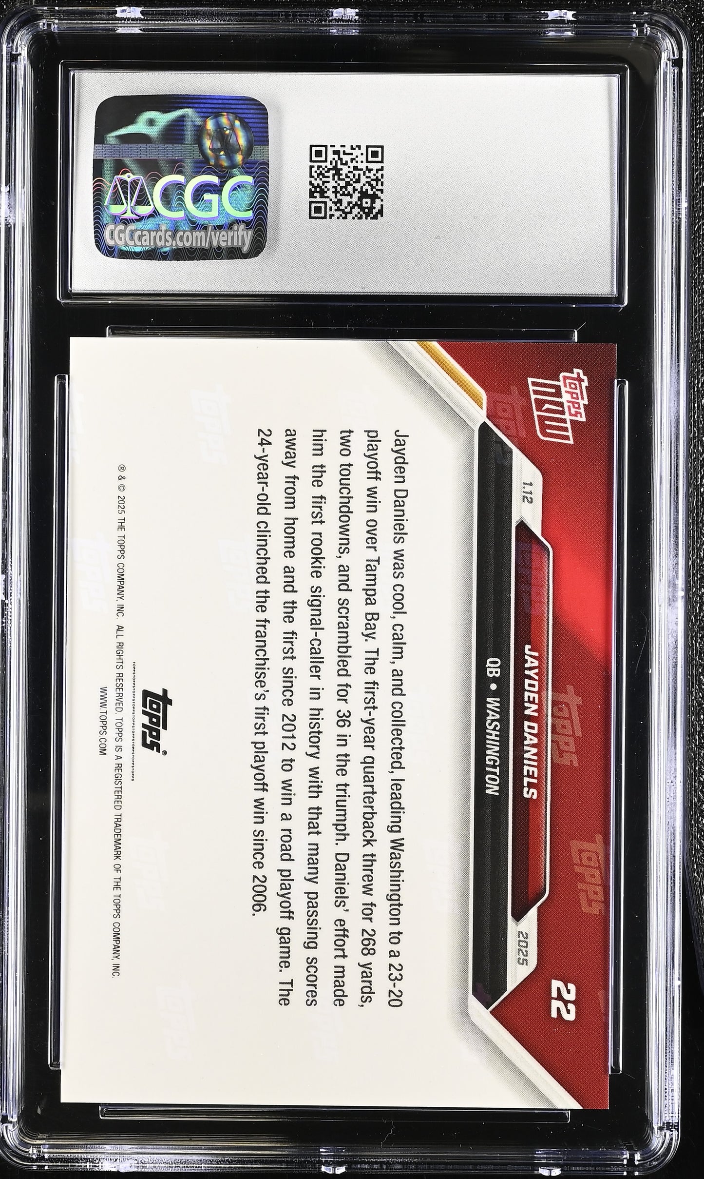 2024 Topps Now Jayden Daniels #22 CGC 10