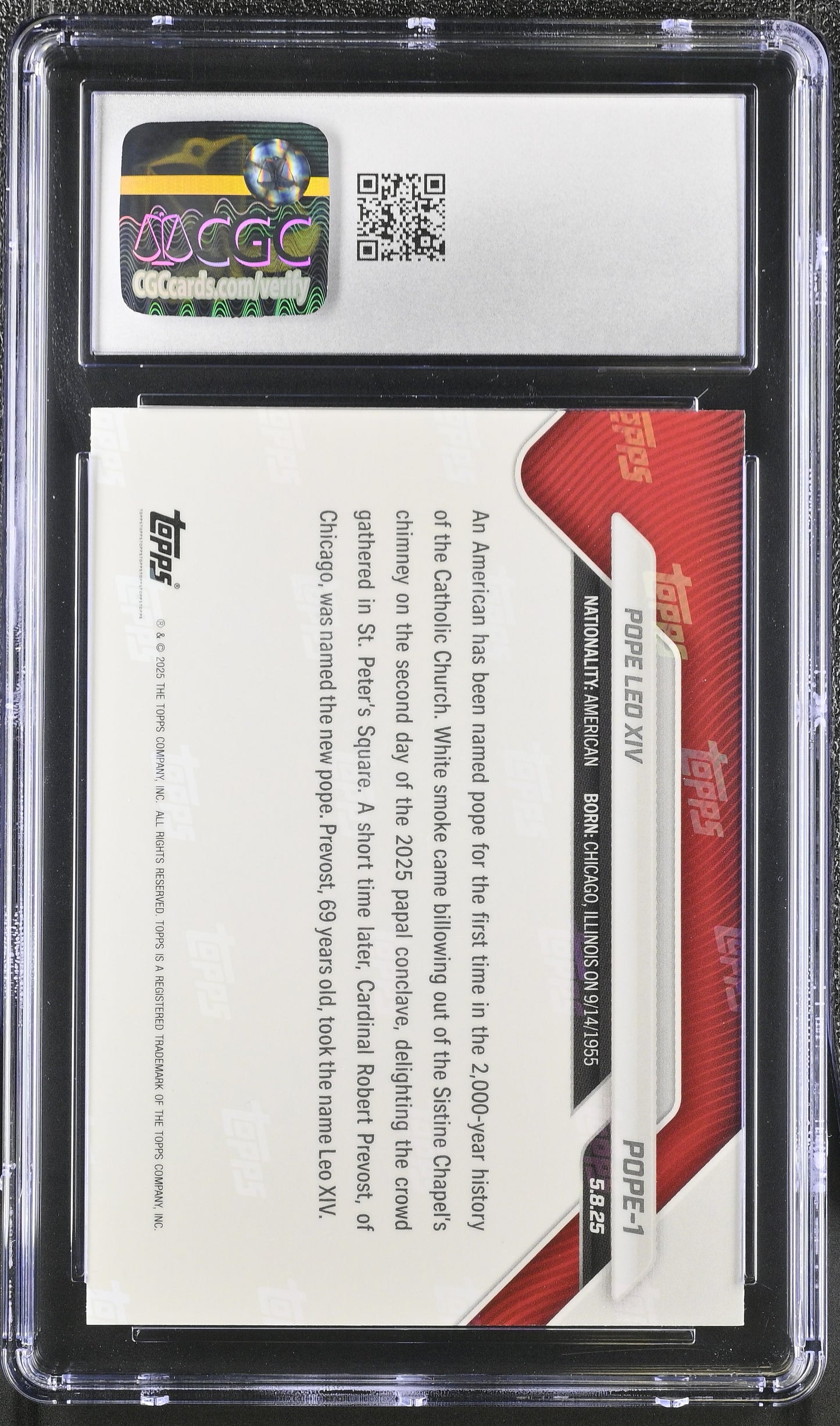 2025 Topps Now #POPE-1 CGC 9