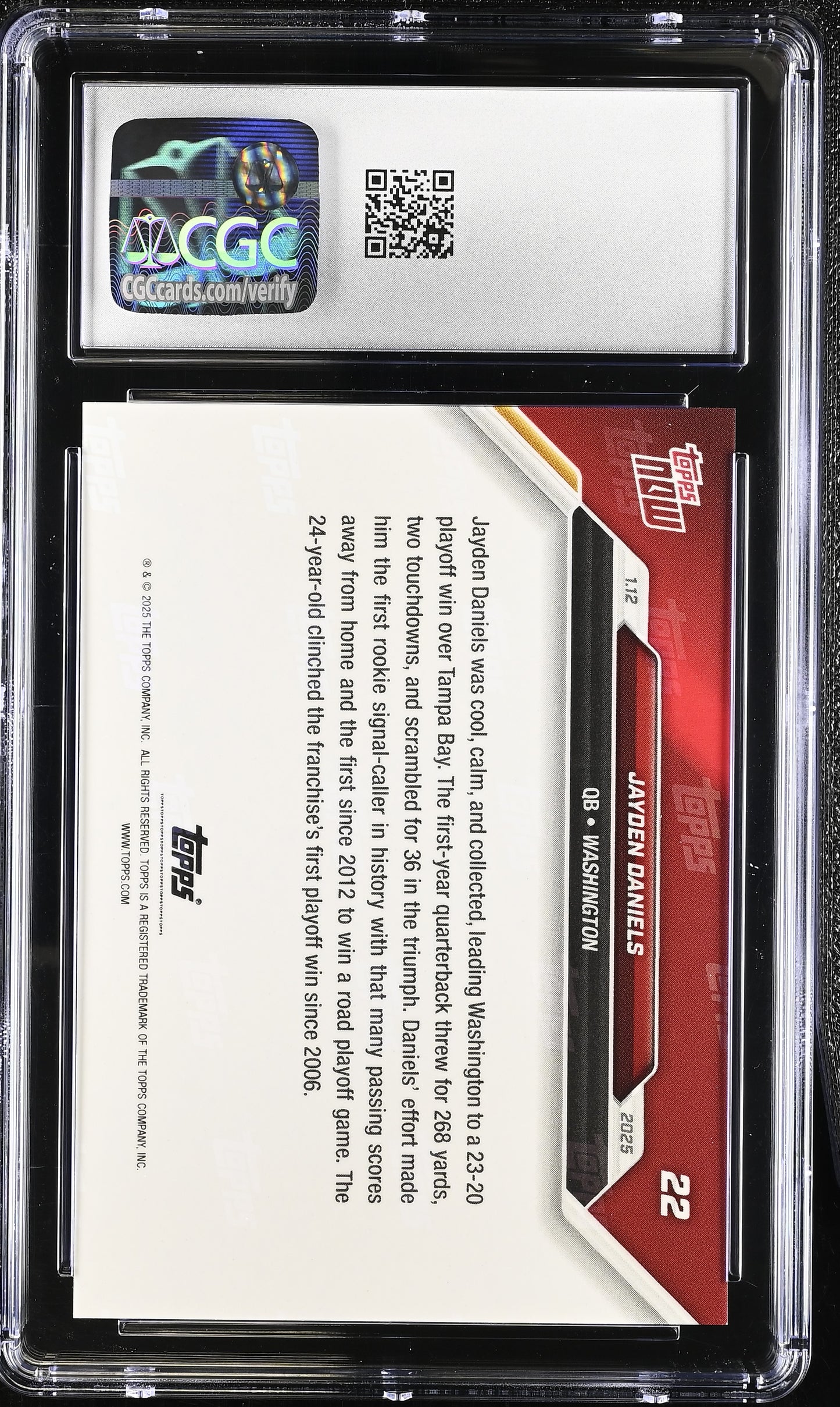 2024 Topps Now Jayden Daniels #22 CGC 10