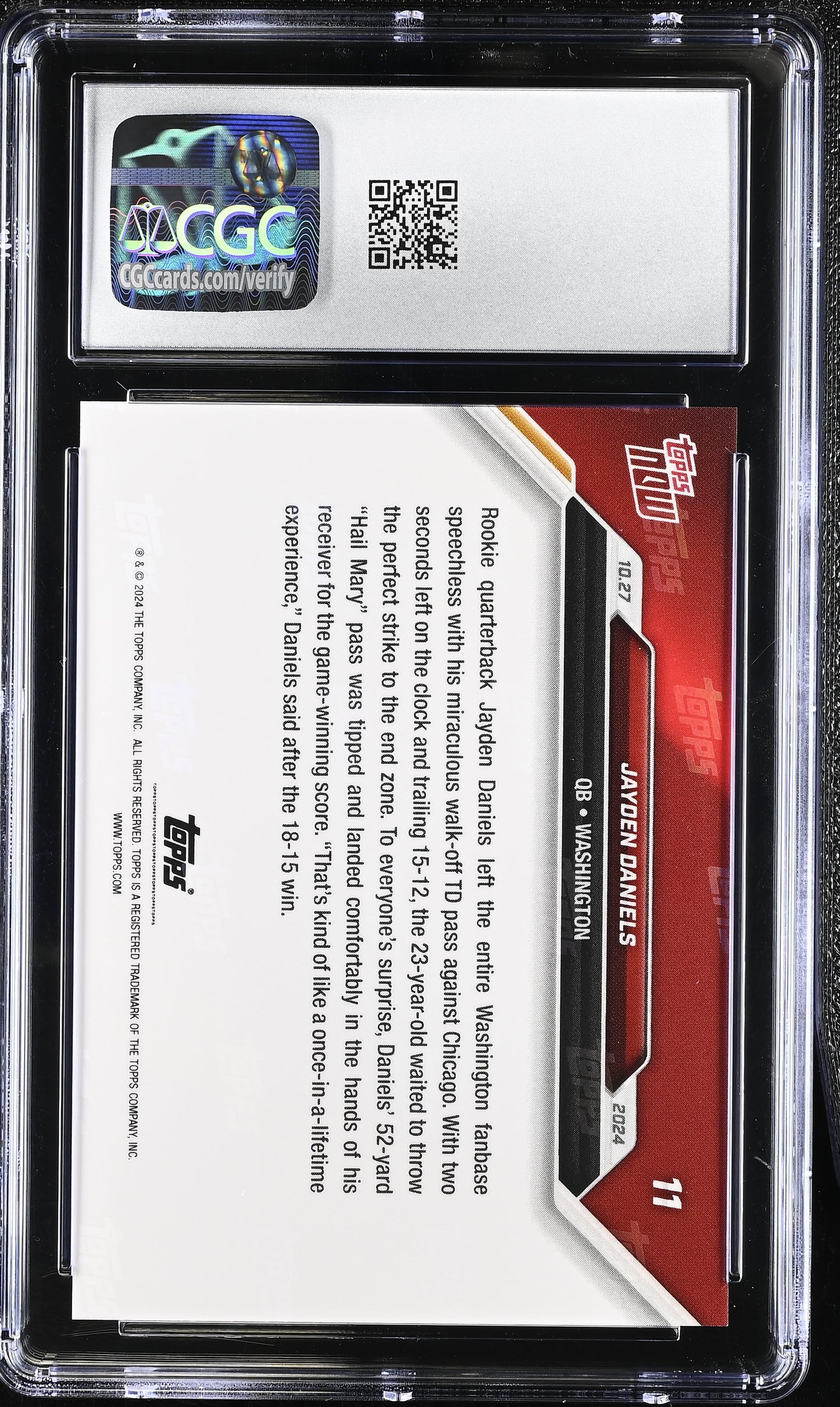 2024 Topps Now Jayden Daniels #11 CGC 10