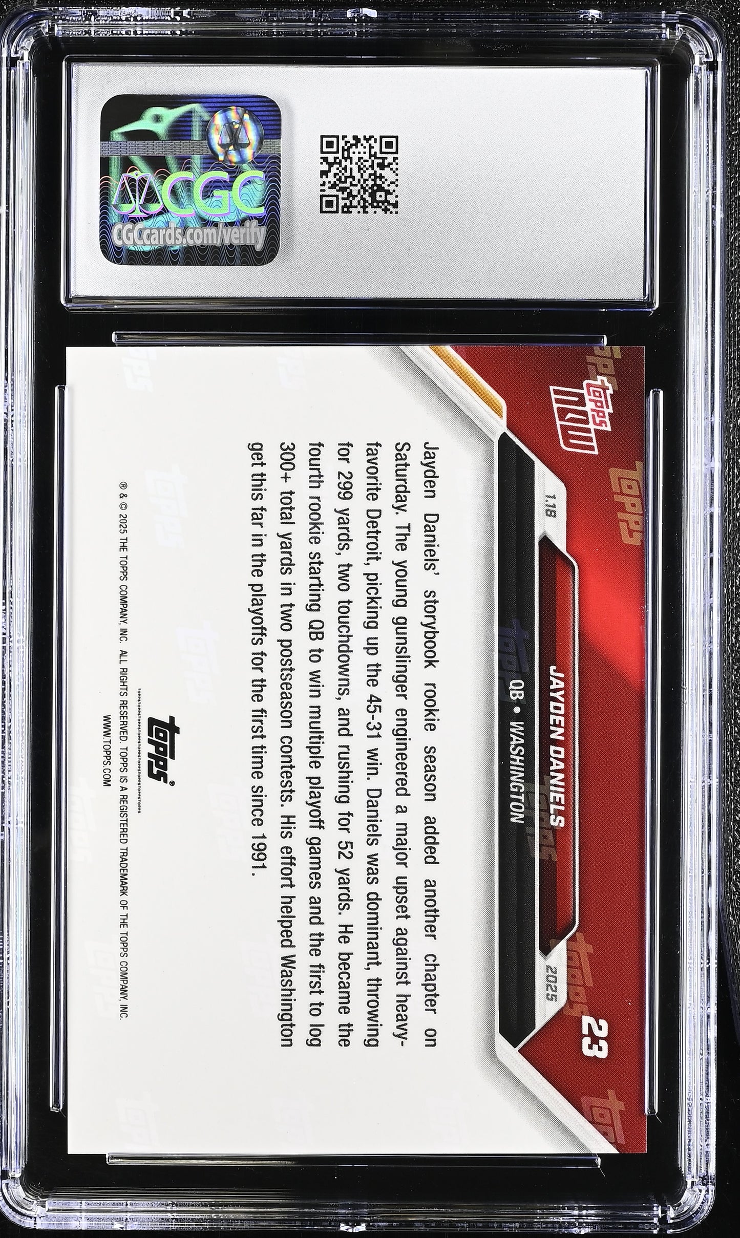 2025 Topps Now Jayden Daniels #23 CGC 10