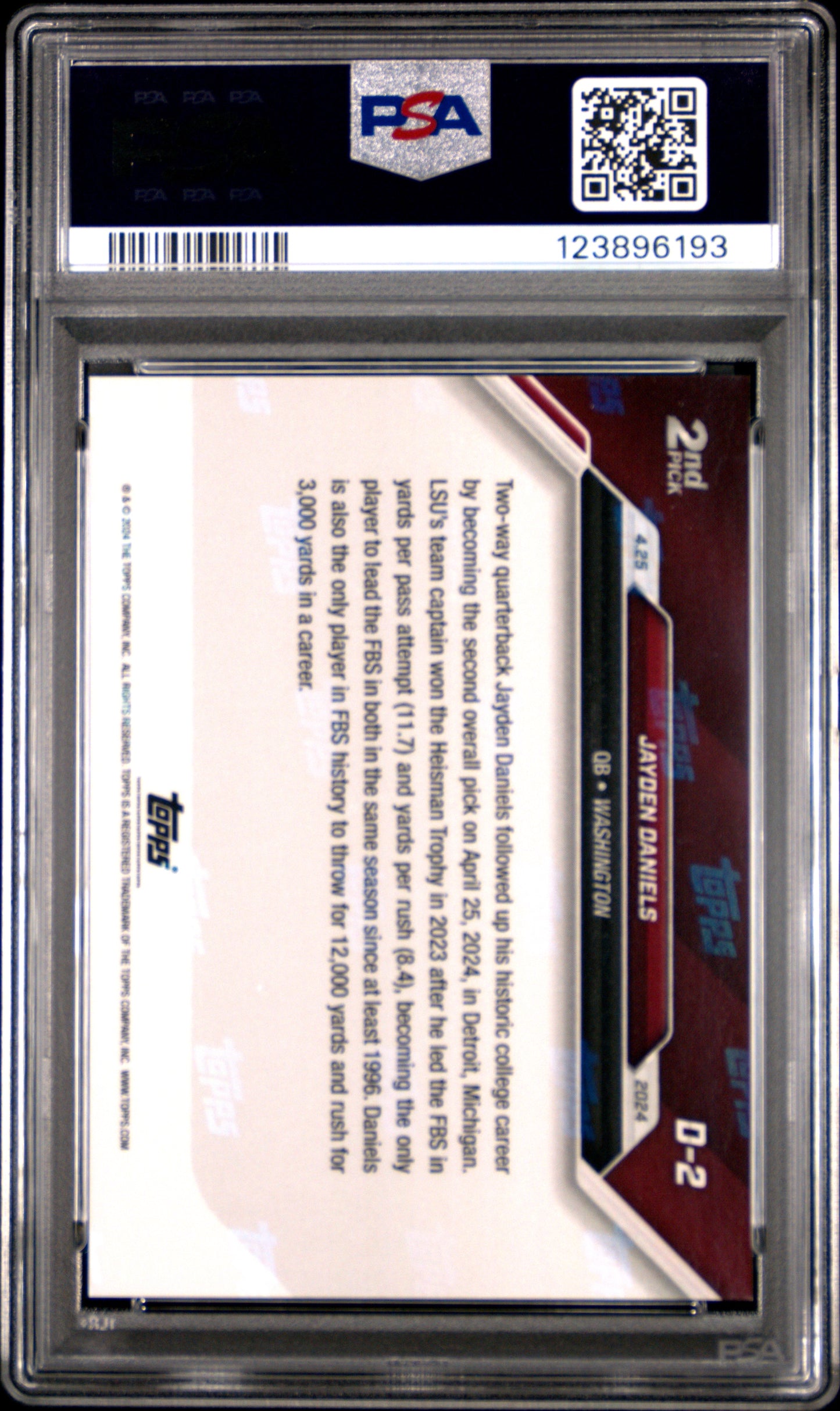 2024 Topps Now Jayden Daniels #D2 PSA 10