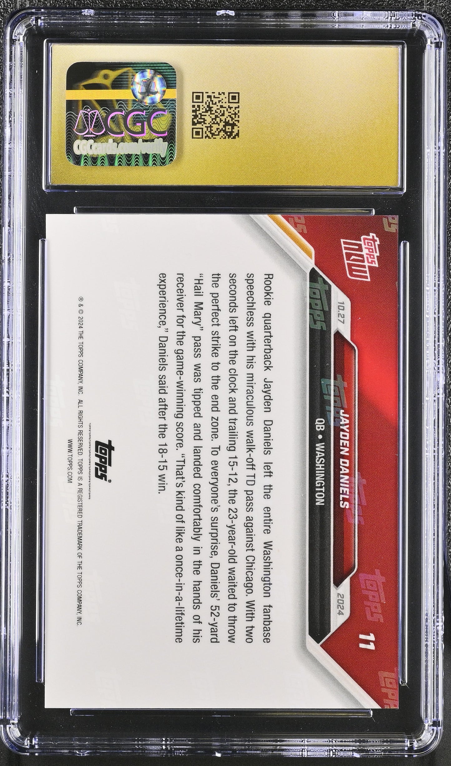2024 Topps Now Jayden Daniels #11 CGC 10