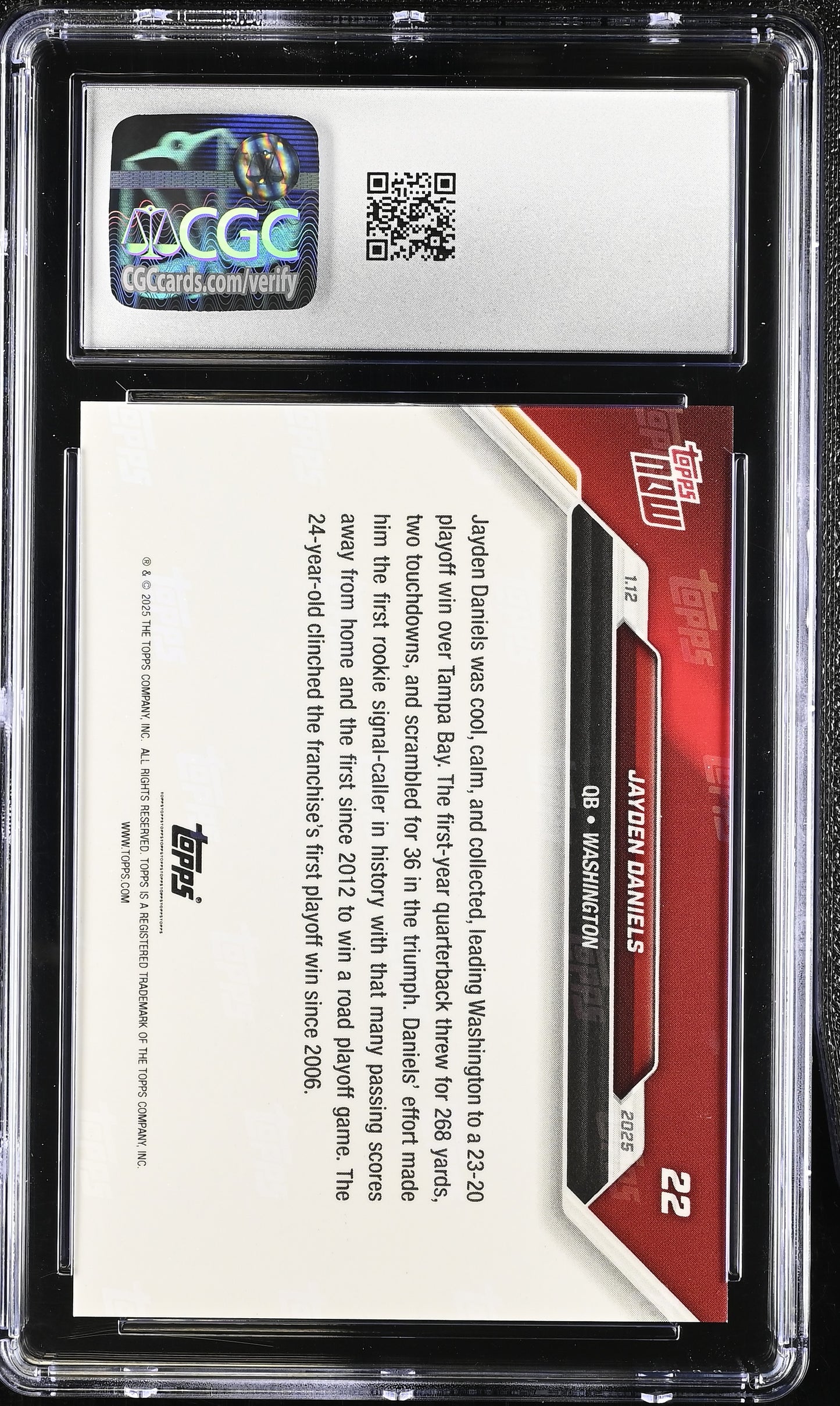 2024 Topps Now Jayden Daniels #22 CGC 10