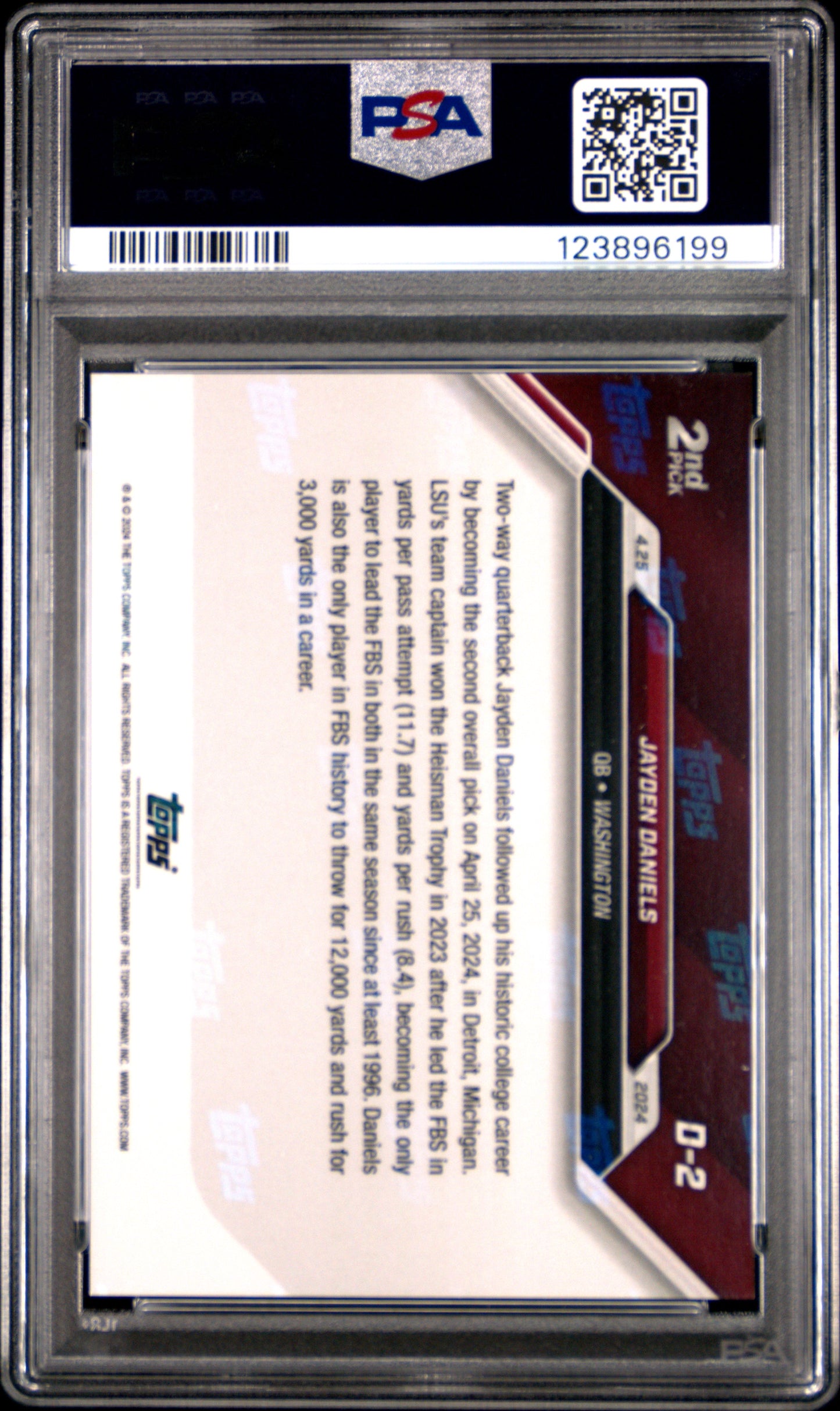 2024 Topps Now Jayden Daniels #D2 PSA 9